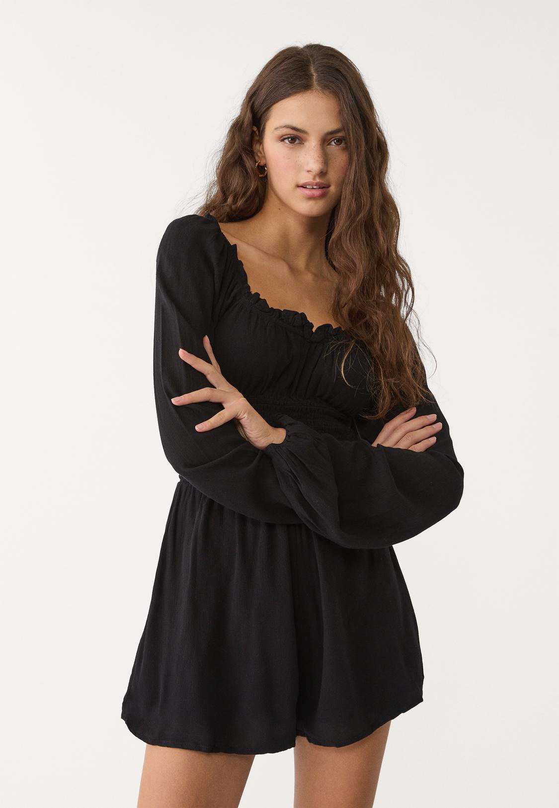 Flowing playsuit Women's fashion Stradivarius Kuwait