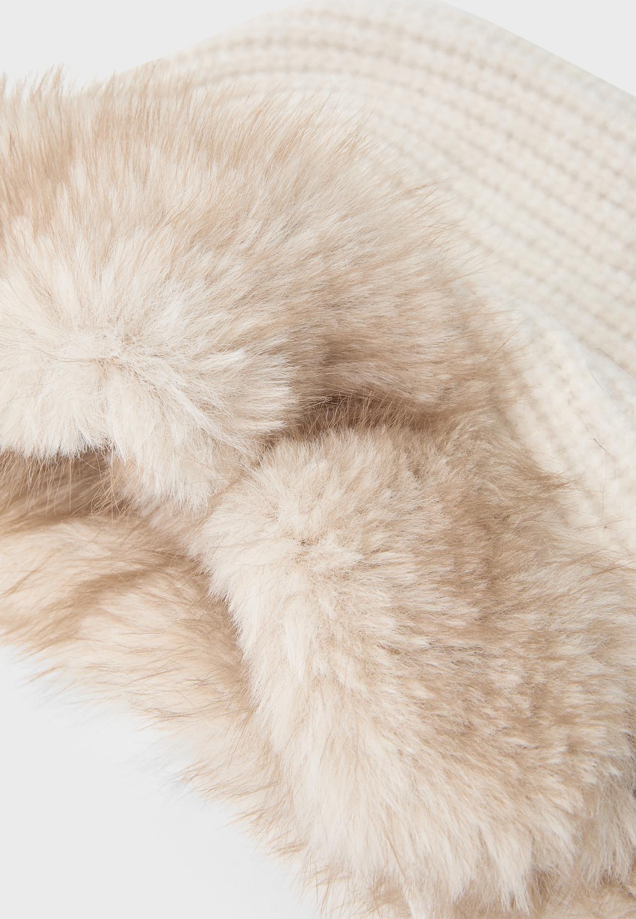 Faux fur balaclava — Ecru