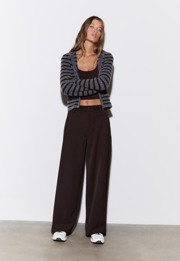 pantalon barrel habille a pinces