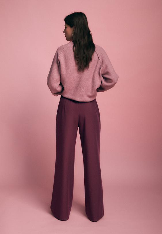 pantalon recto efecto lino