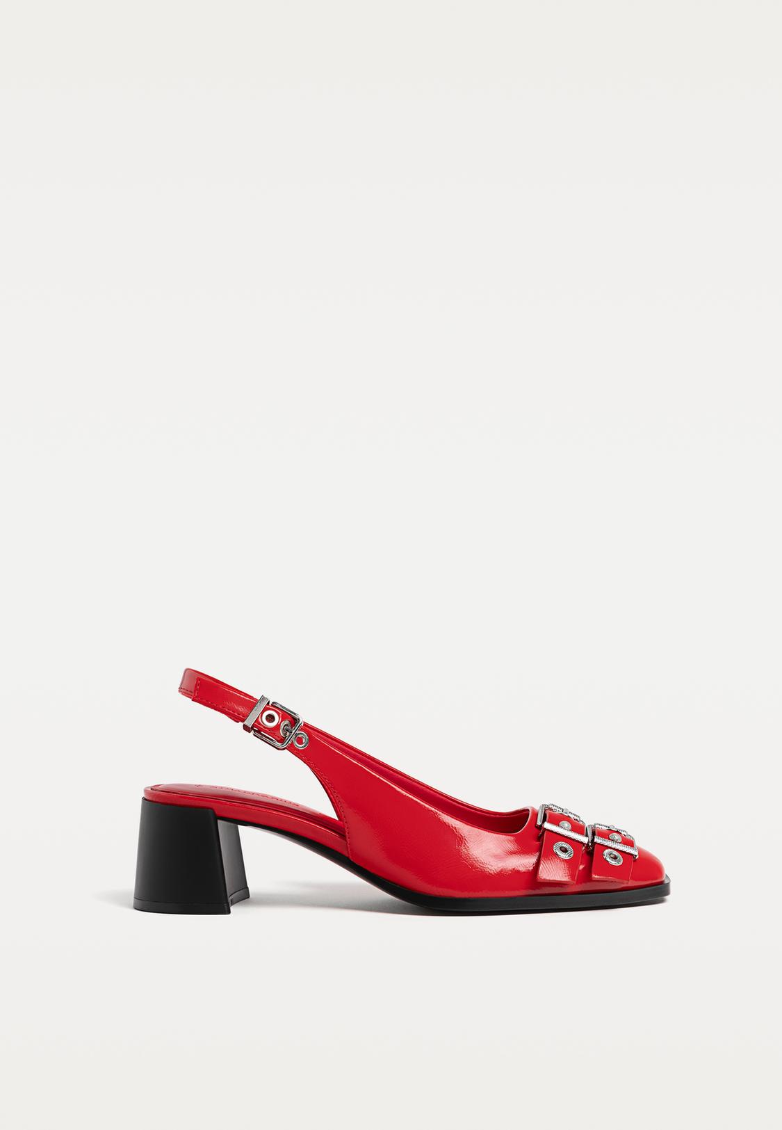 High-heel shoes with buckles Women's fashion Stradivarius Jordan