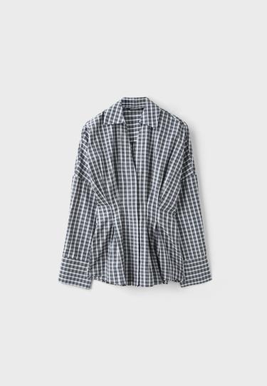 Pleated poplin shirt — Black 7