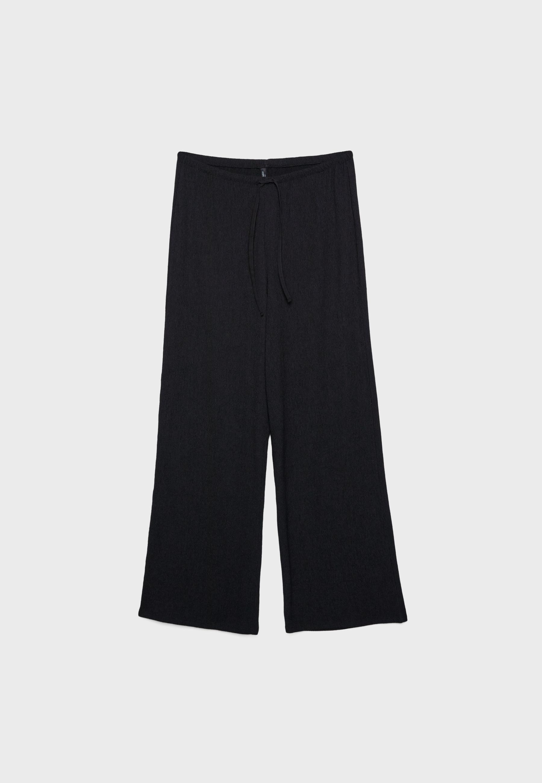 Kırışık görünümlü straight fit pantolon - Görsel 6