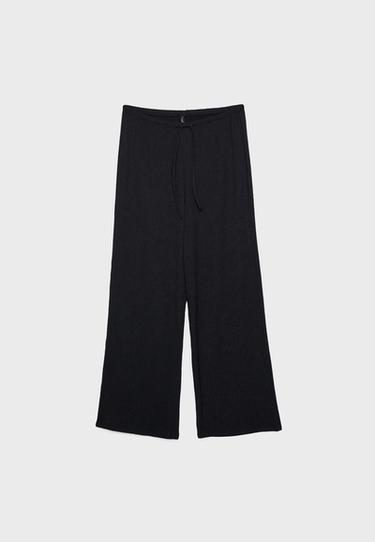 Creased-effect straight trousers — Black 6