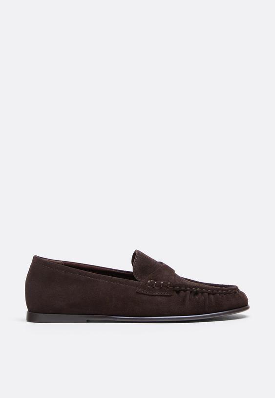 soft brown leather loafers