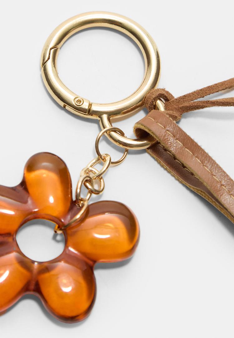 Stradivarius Μπρελόκ Με Γούρι Σκύλο Και Λουλούδι Καφέ Os φωτογραφία