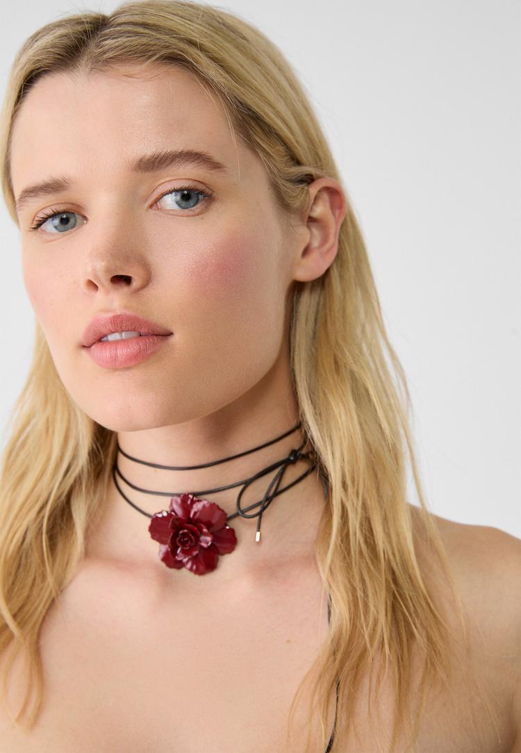 koordketting met metalen bloem