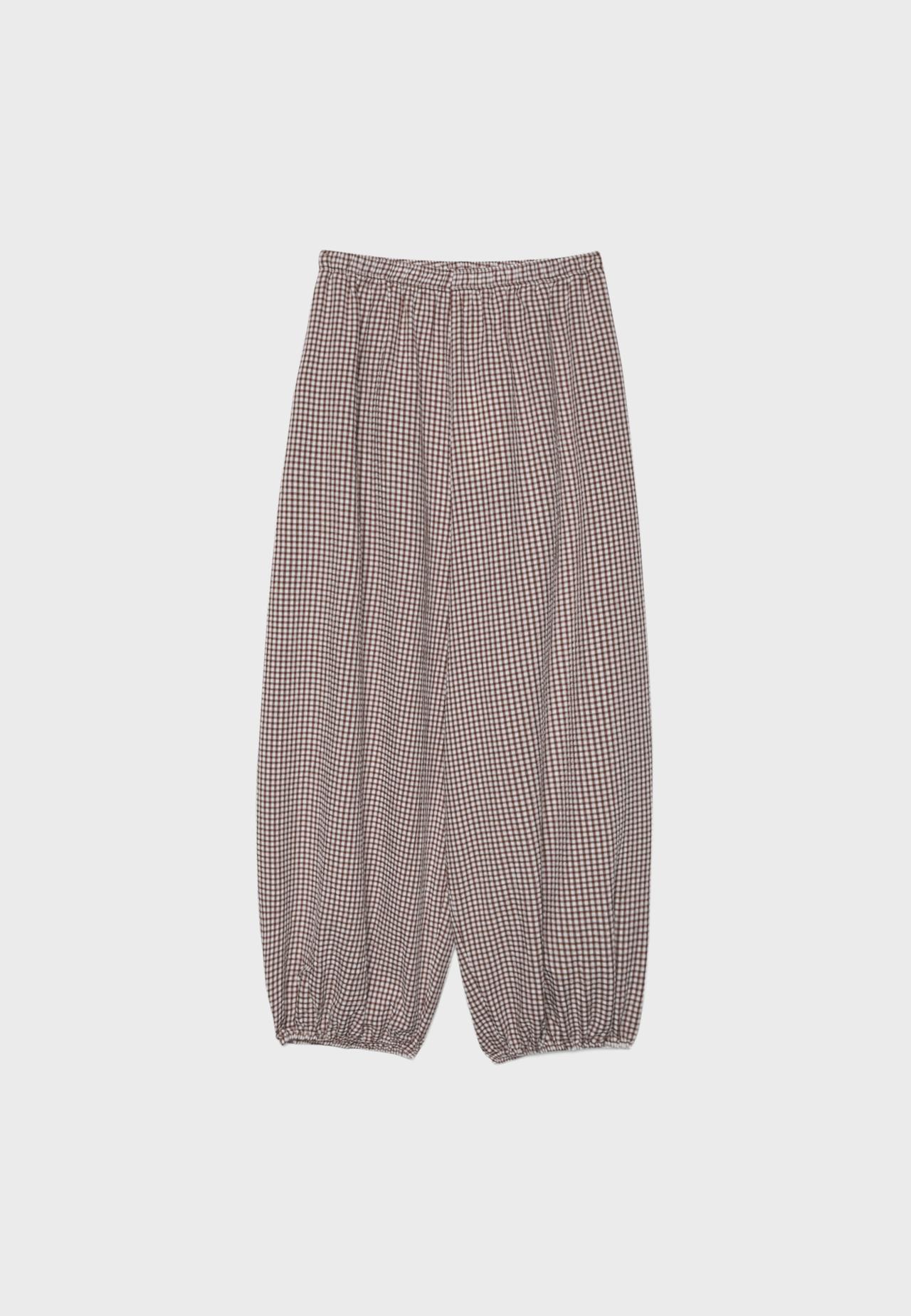 Checked voluminous trousers — Terracotta
