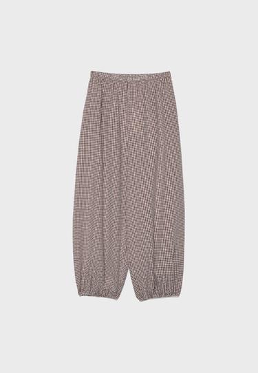 Checked voluminous trousers — Terracotta 6