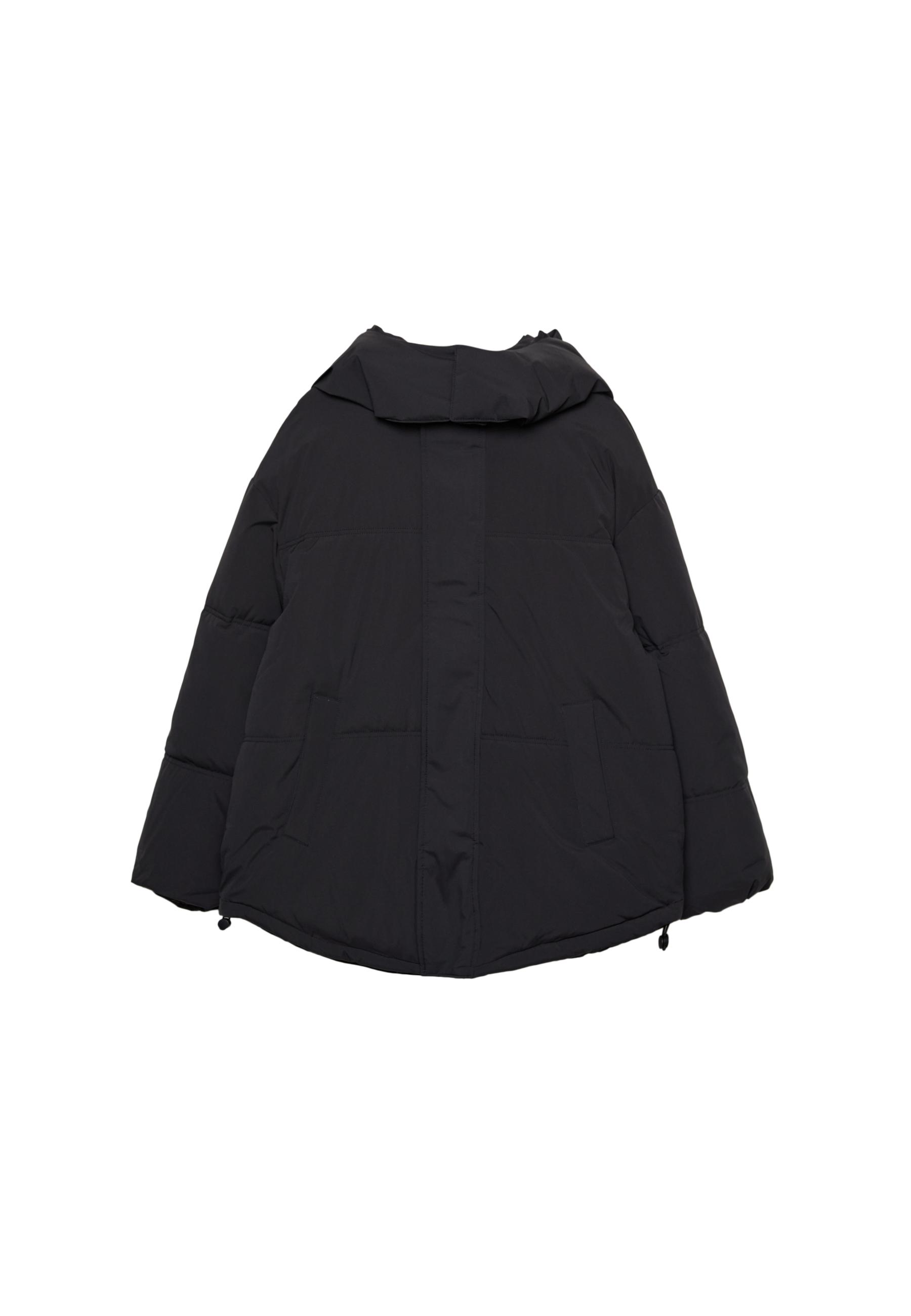 Oversize padded jacket with hood — Black