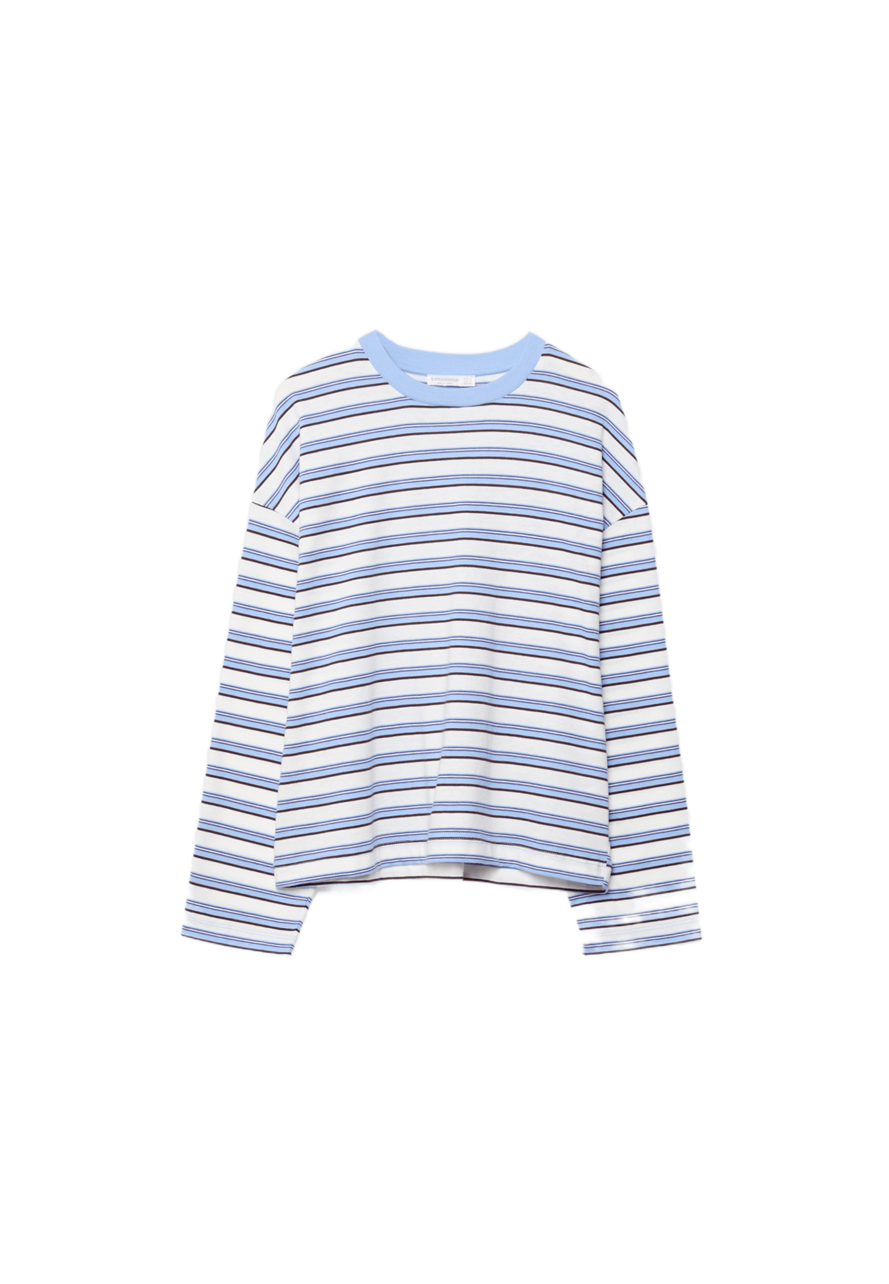 Oversize uzun kollu çizgili t-shirt - Görsel 9