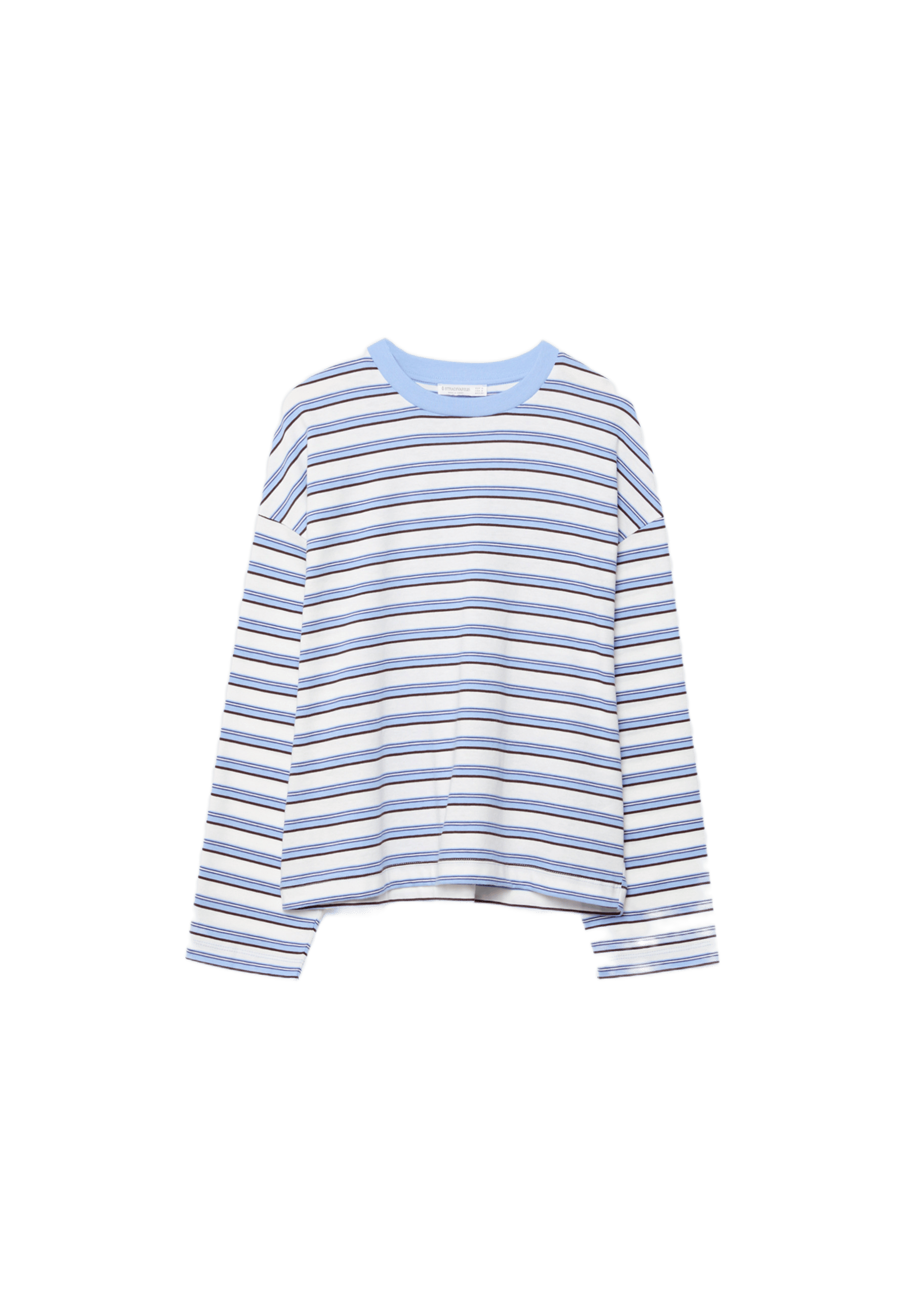Oversize long sleeve striped T-shirt — Royal blue