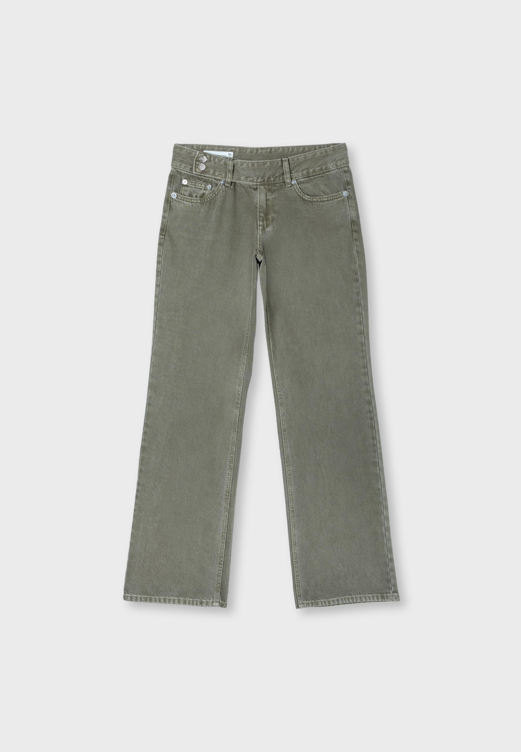 Stradivarius Çekiç askı detaylı düşük bel straight jean görsel 6