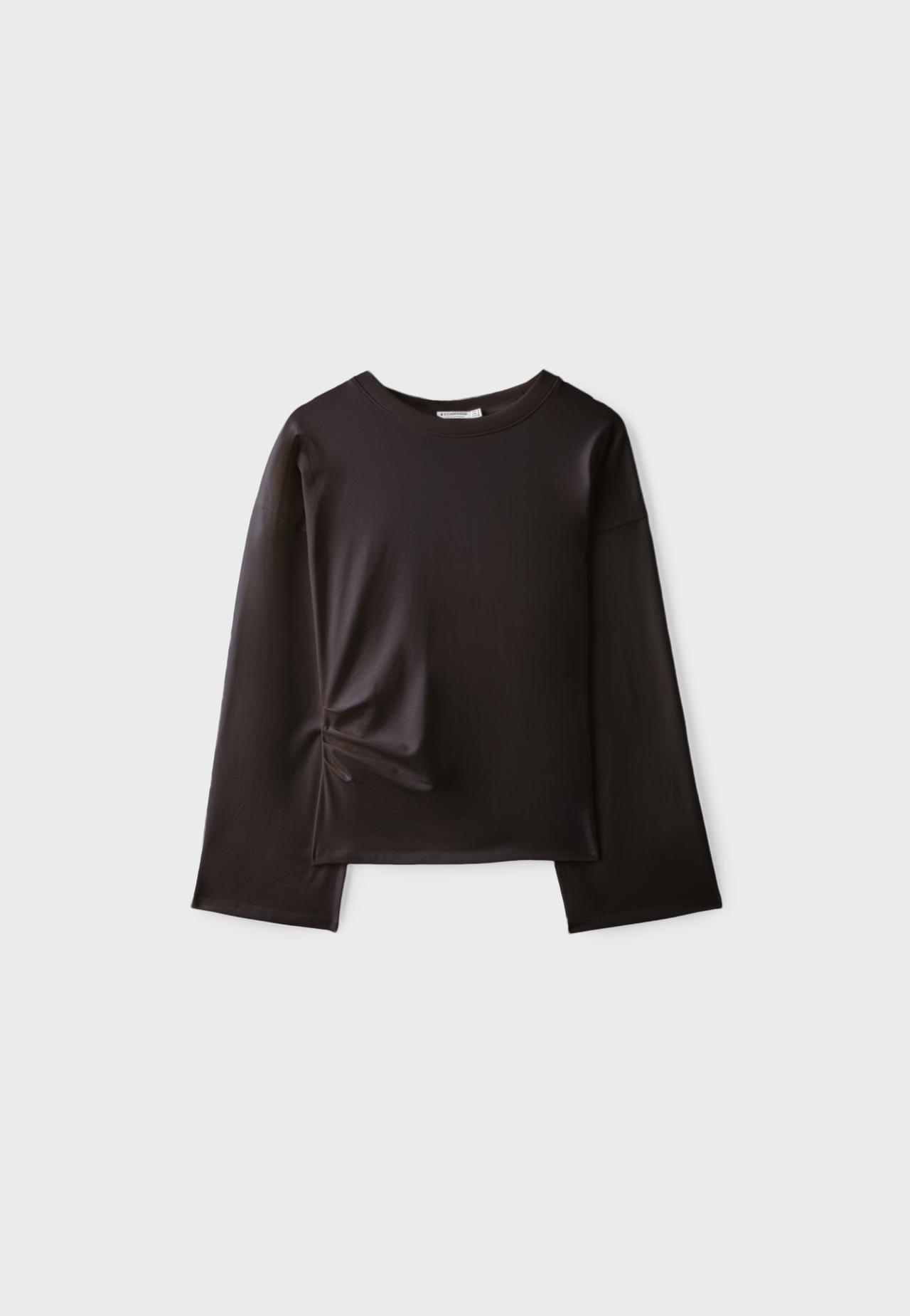 B11 Japanese long sleeve fitted waist T-shirt — Brown