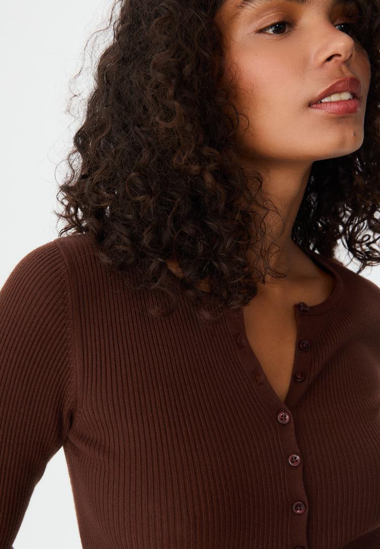 ribbed knit cardigan with buttons