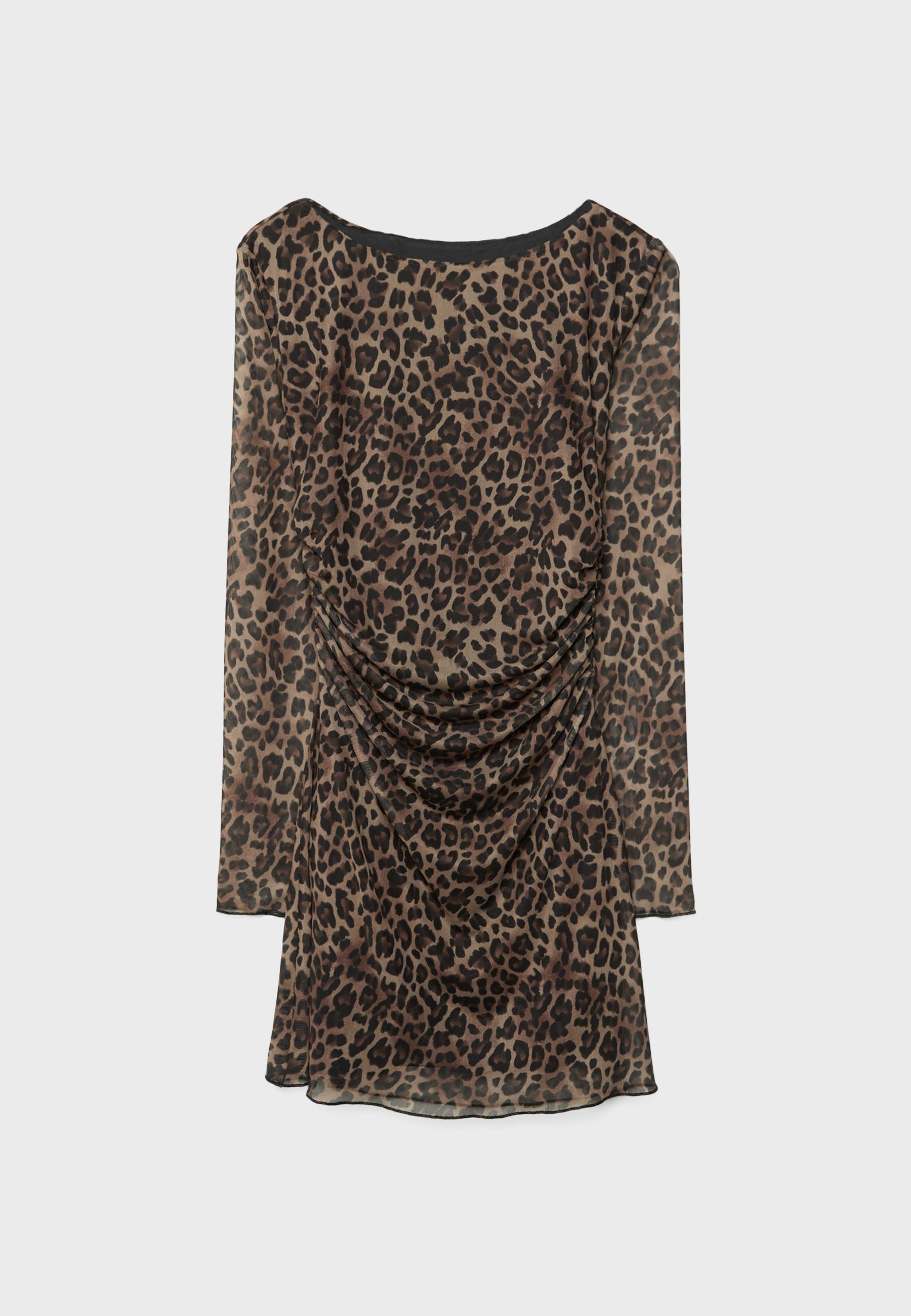 Short printed tulle dress