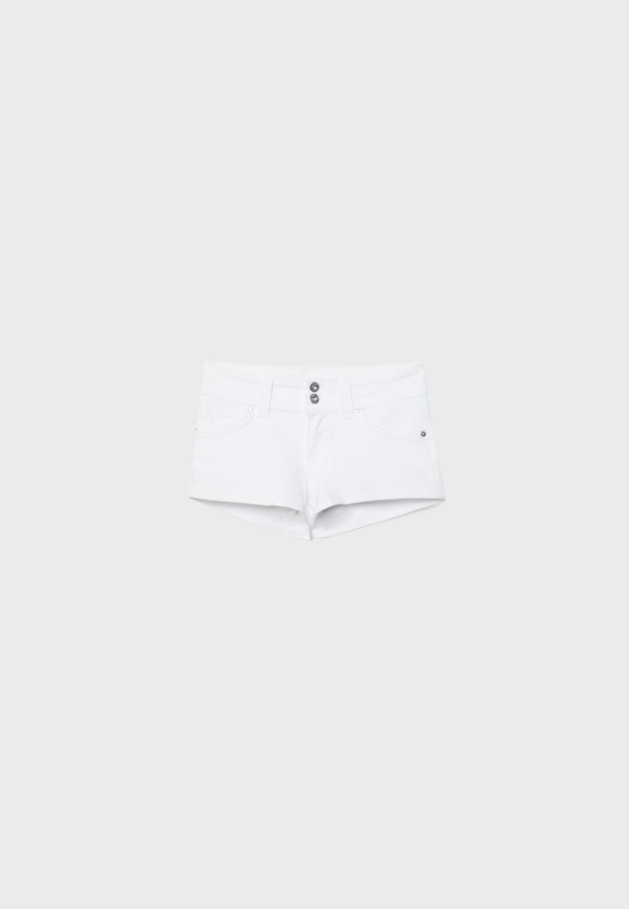 D76 denim mini shorts — White