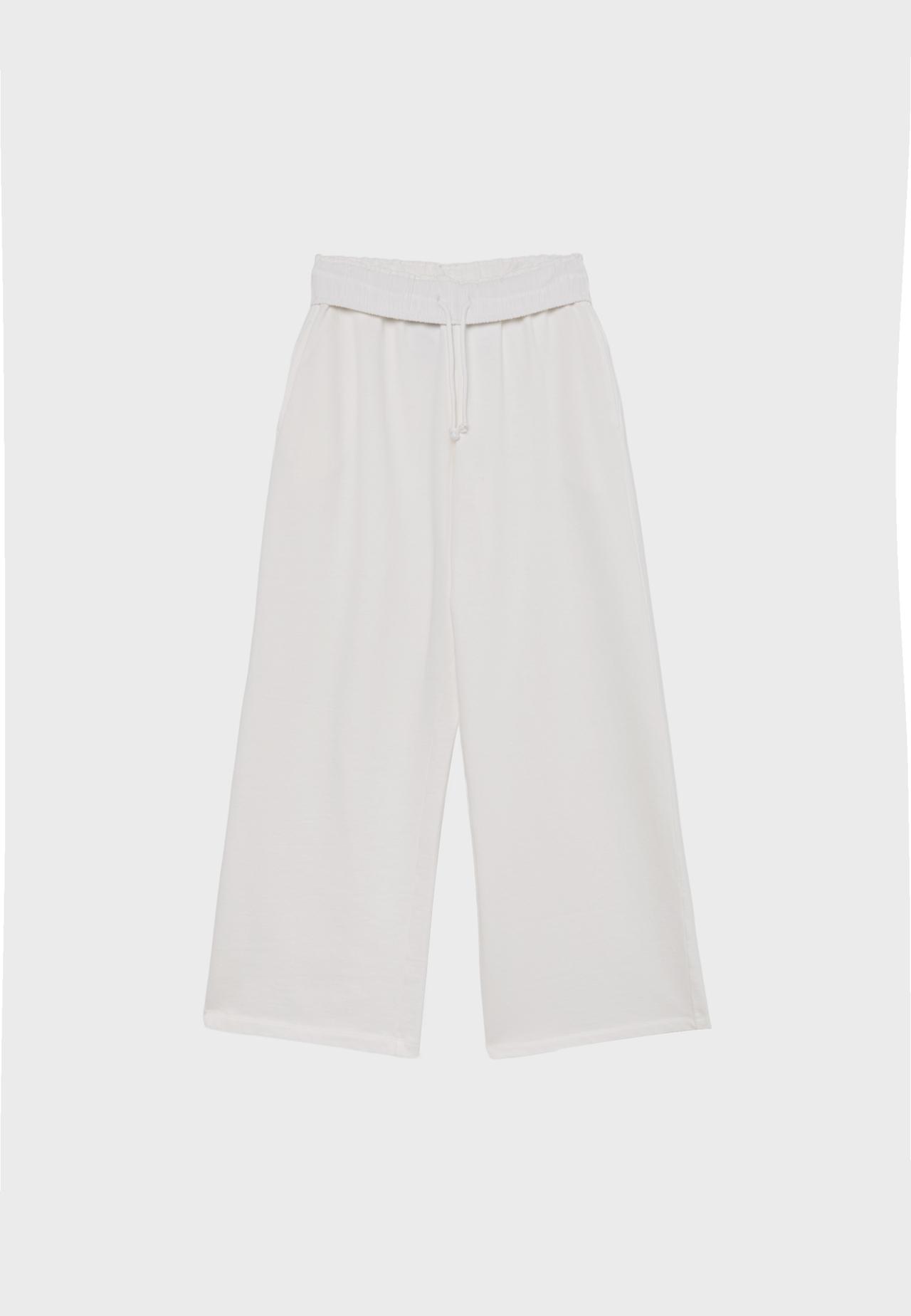Washed-effect straight jogger trousers — Ecru