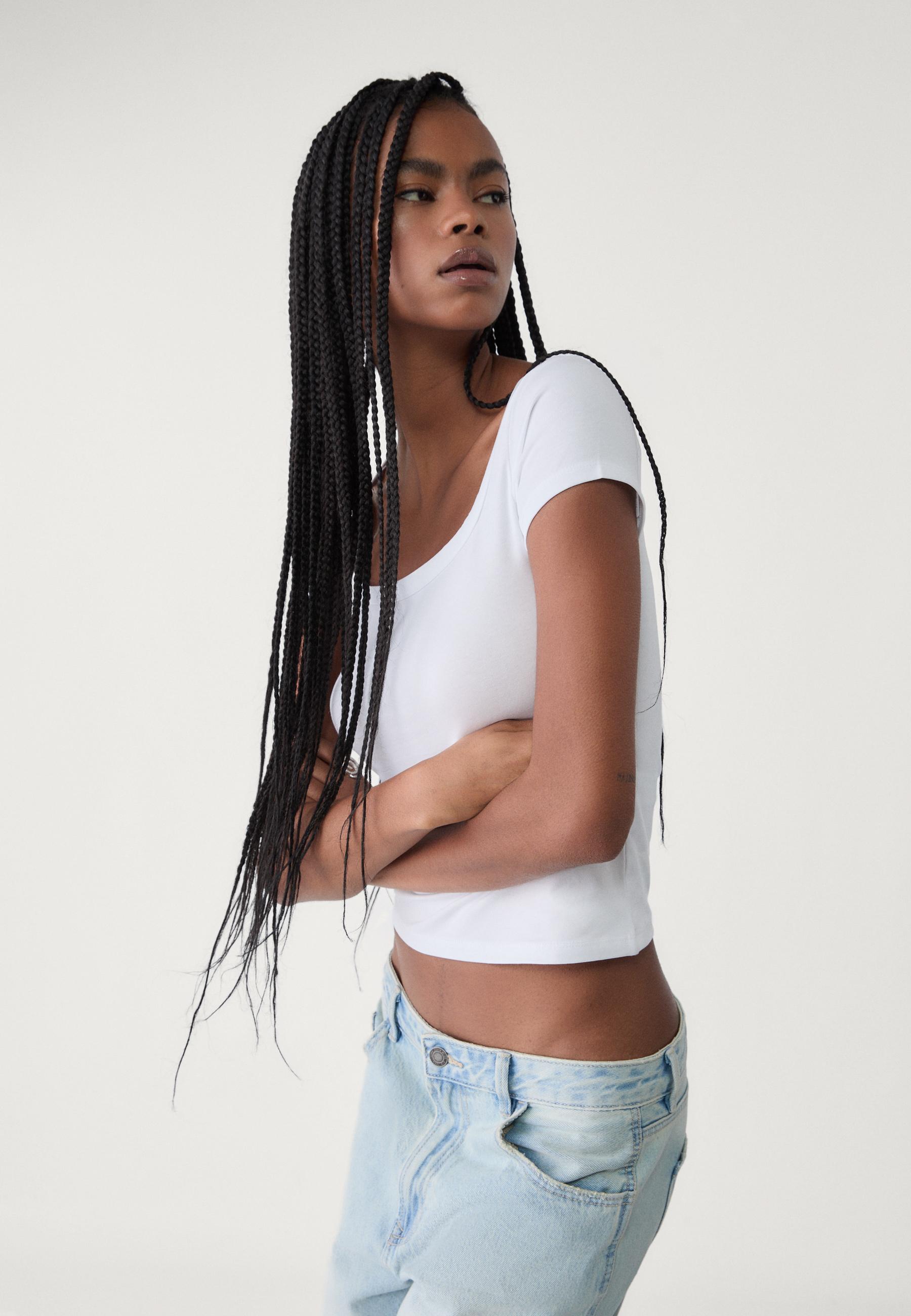 Top with square-cut neckline - Women's fashion