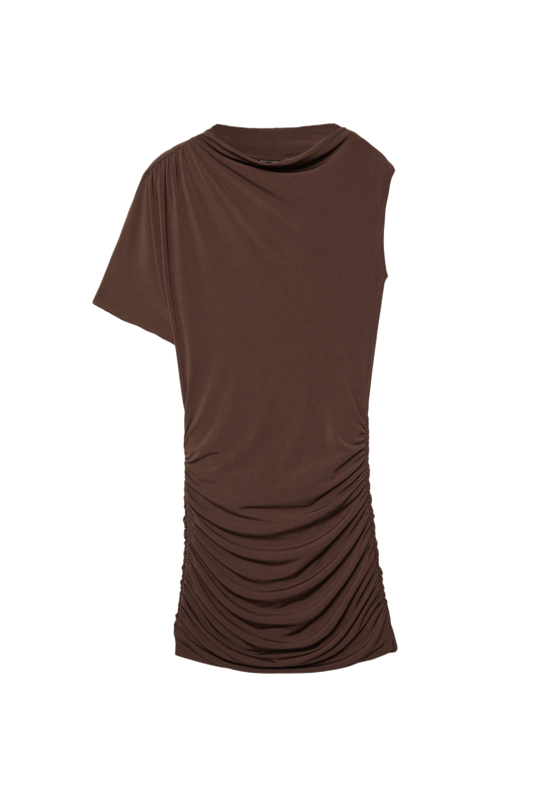 Short cape dress — Brown