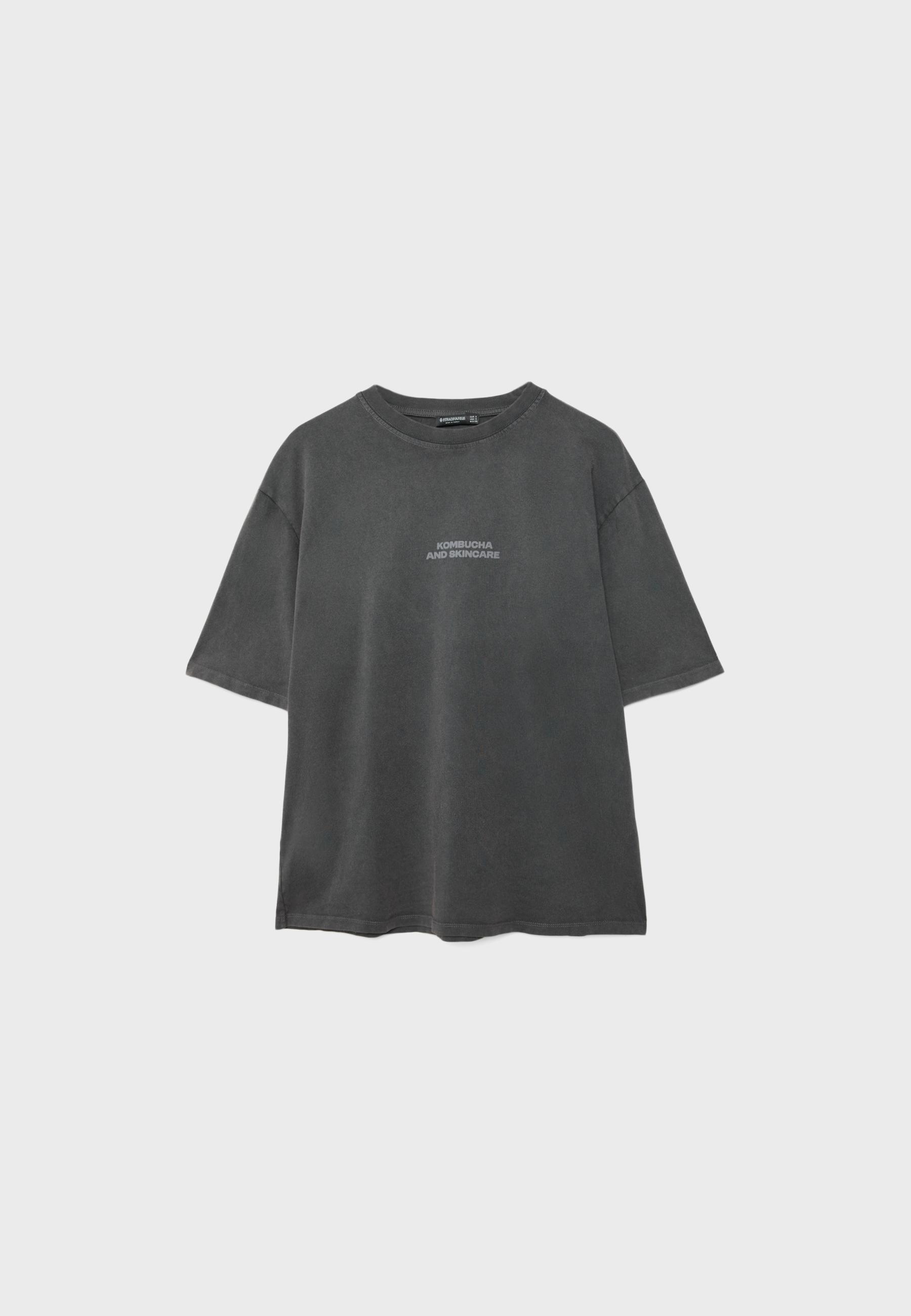Printed short sleeve T-shirt — Dark grey
