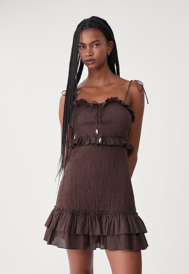 robe a bretelles courte a volants