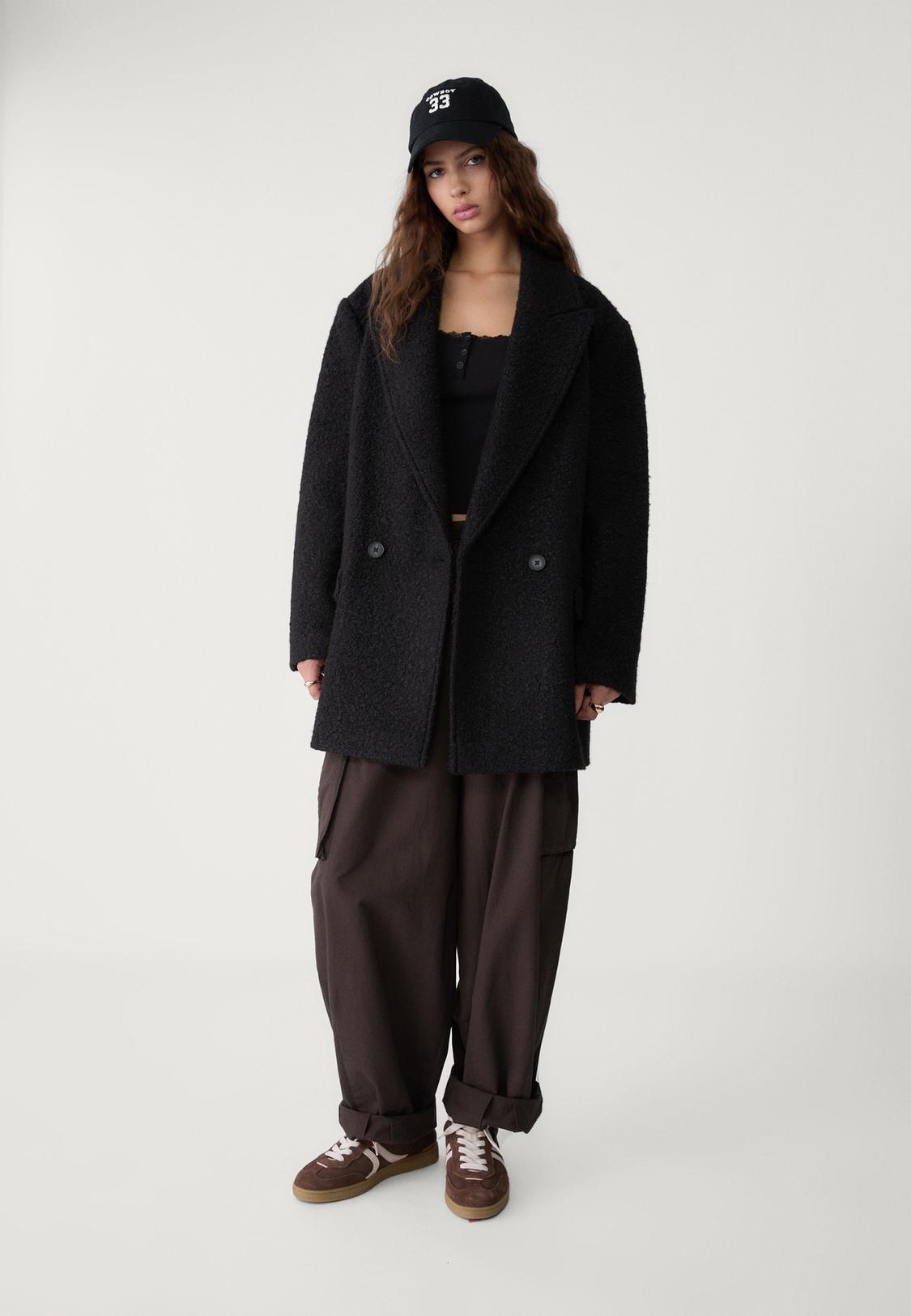 Abrigos Cazadora Borrego Stradivarius Abrigo Corto Efecto