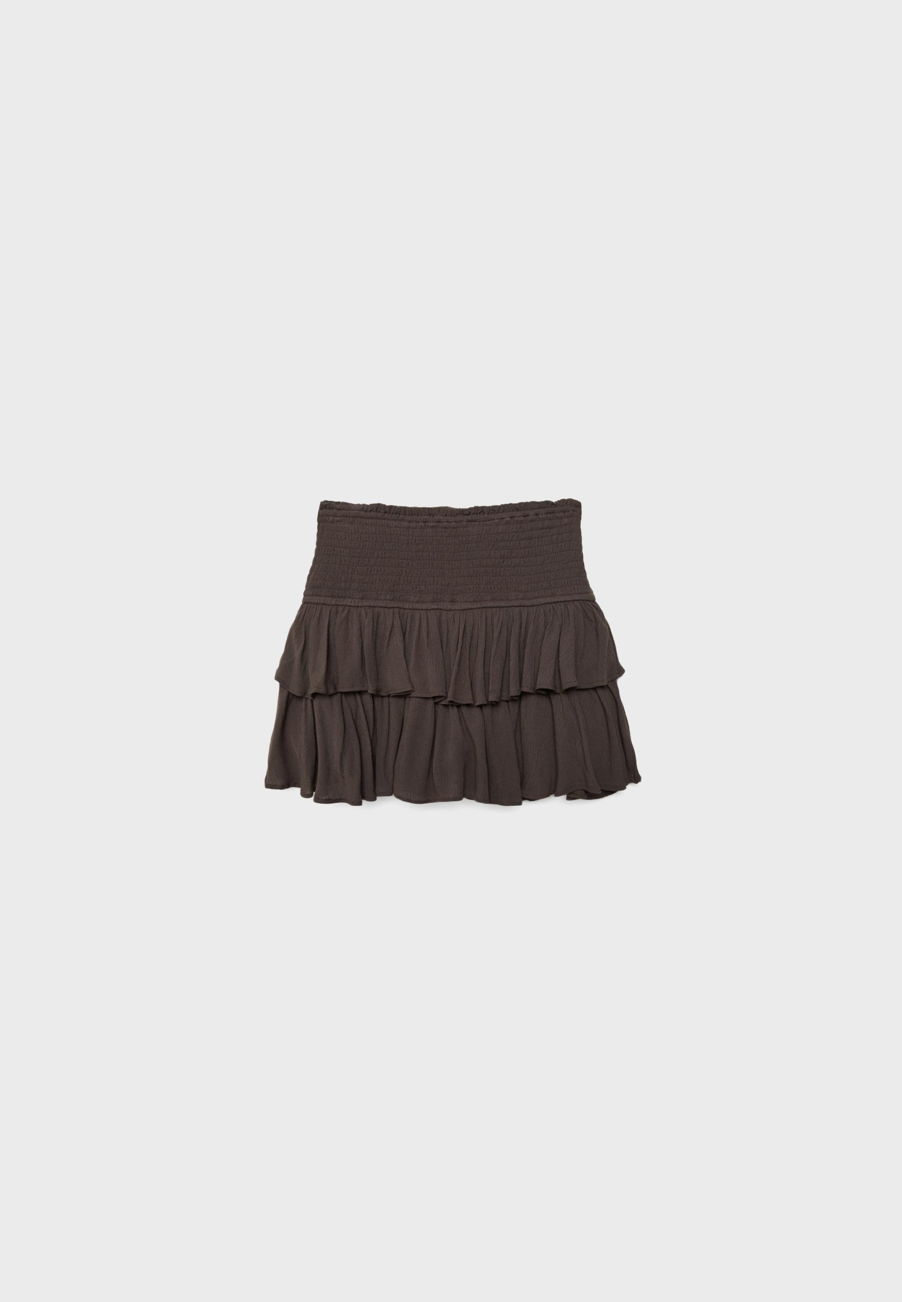 Stradivarius Volanlı mini şort etek