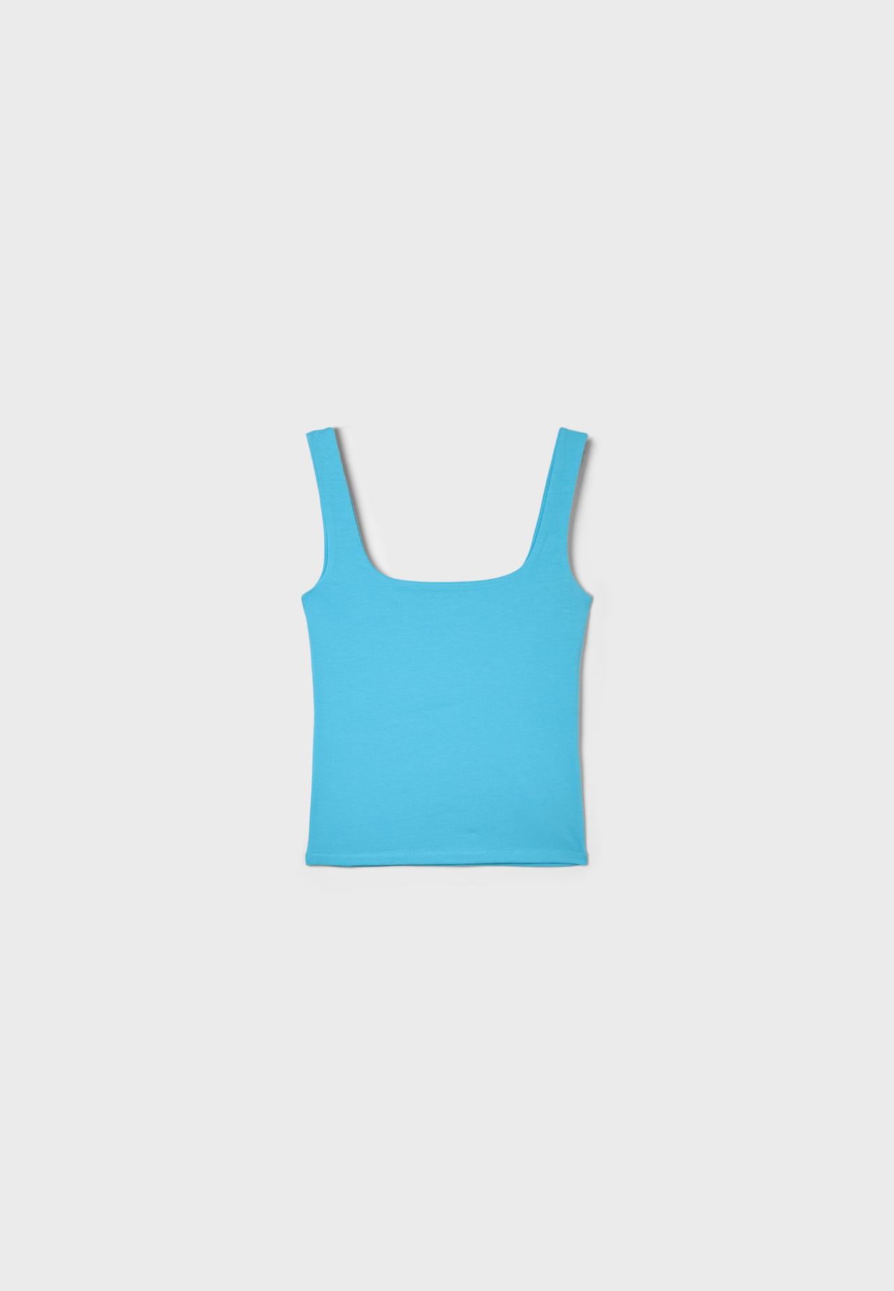 Wide strap vest top — Turquoise