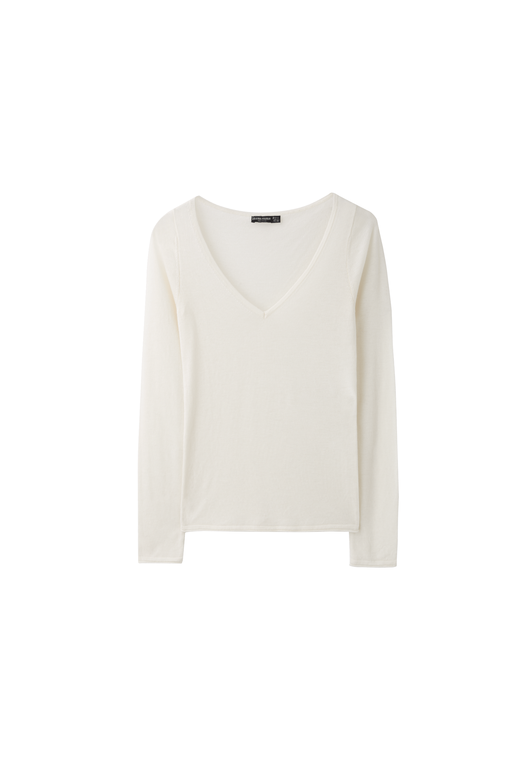 Stradivarius Basic yün ipek V yaka kazak görsel 4