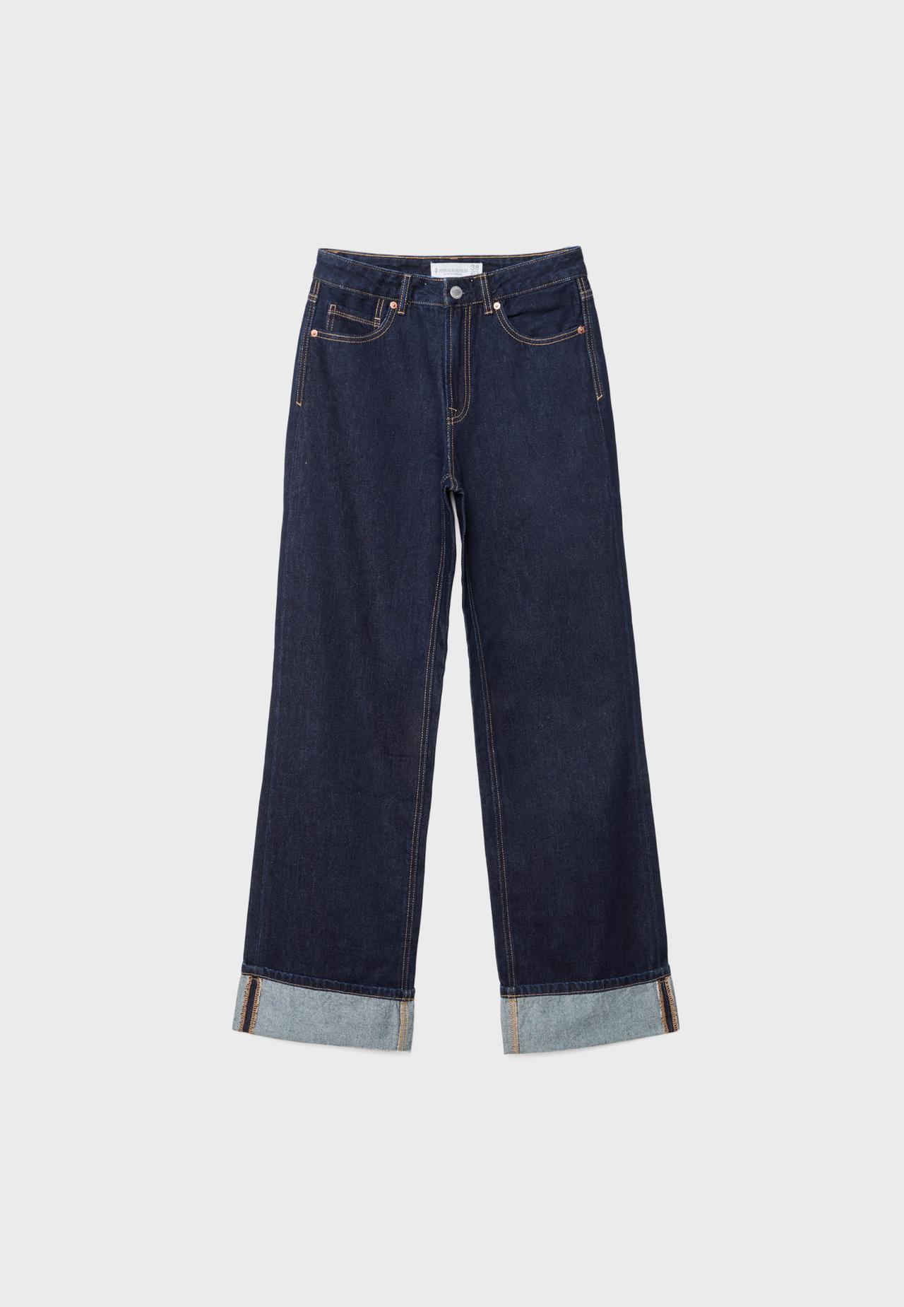 D92 Ripped straight wide-leg jeans — RINSE BLUE DENIM