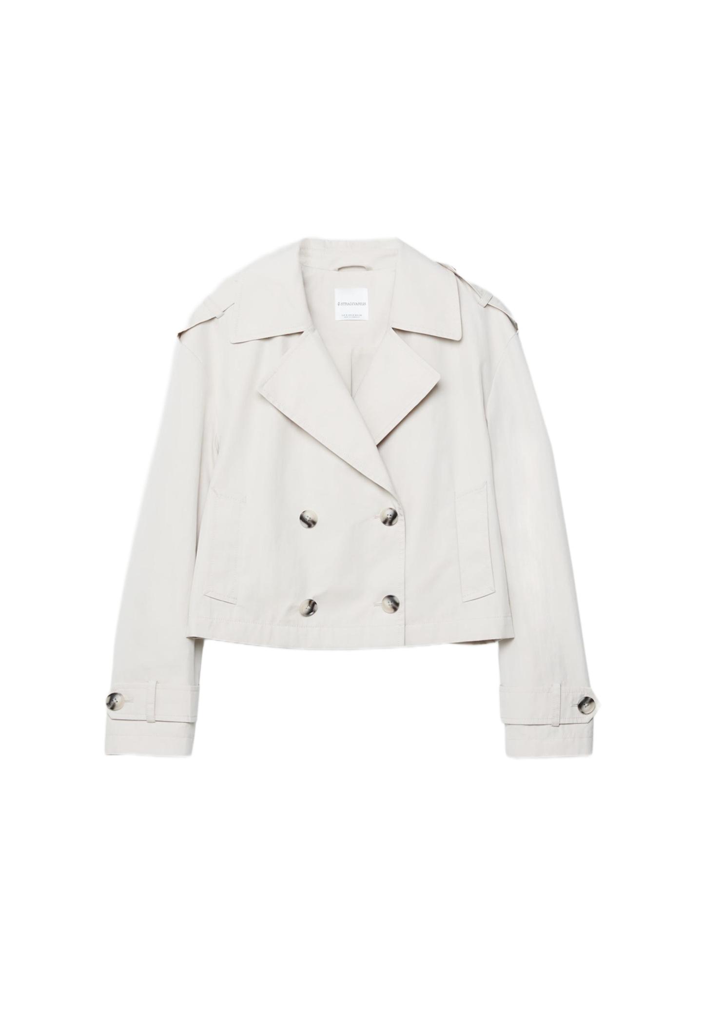 Kısa kruvaze trençkot - Görsel 9