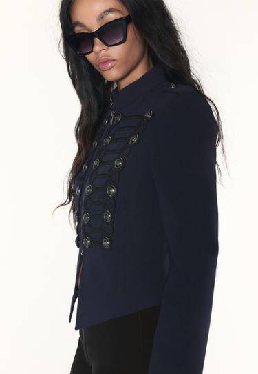 Metal button blazer — Navy blue 6