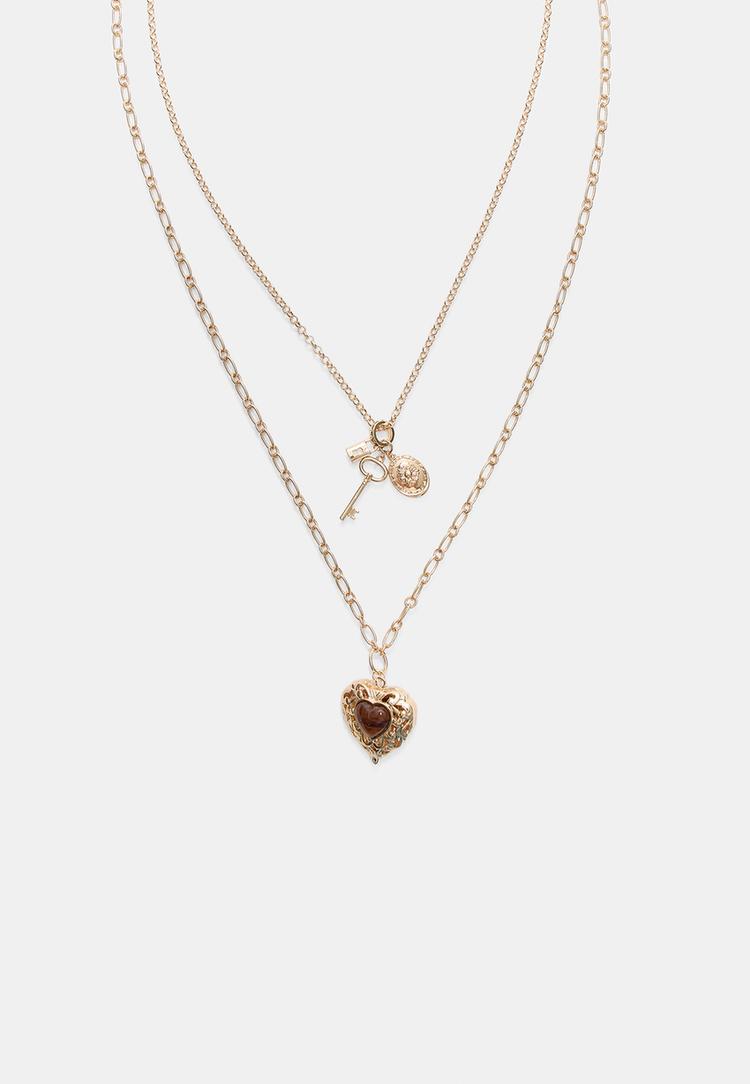 set 2 collares corazon