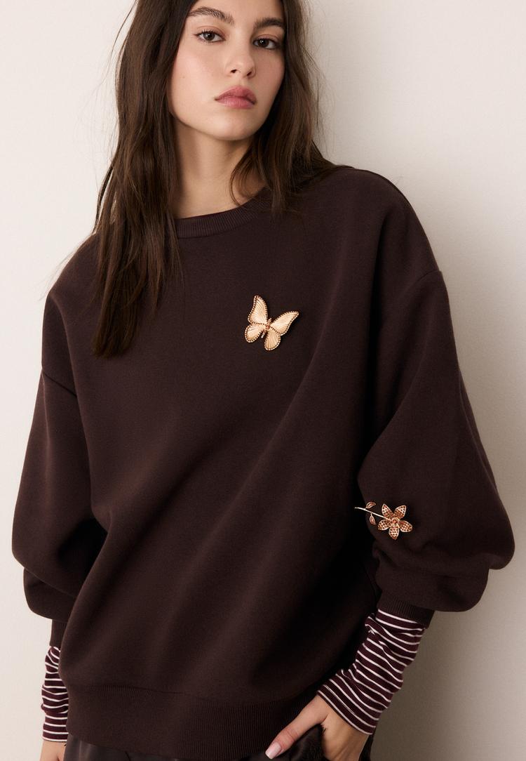 set 2 pins mariposa y flor