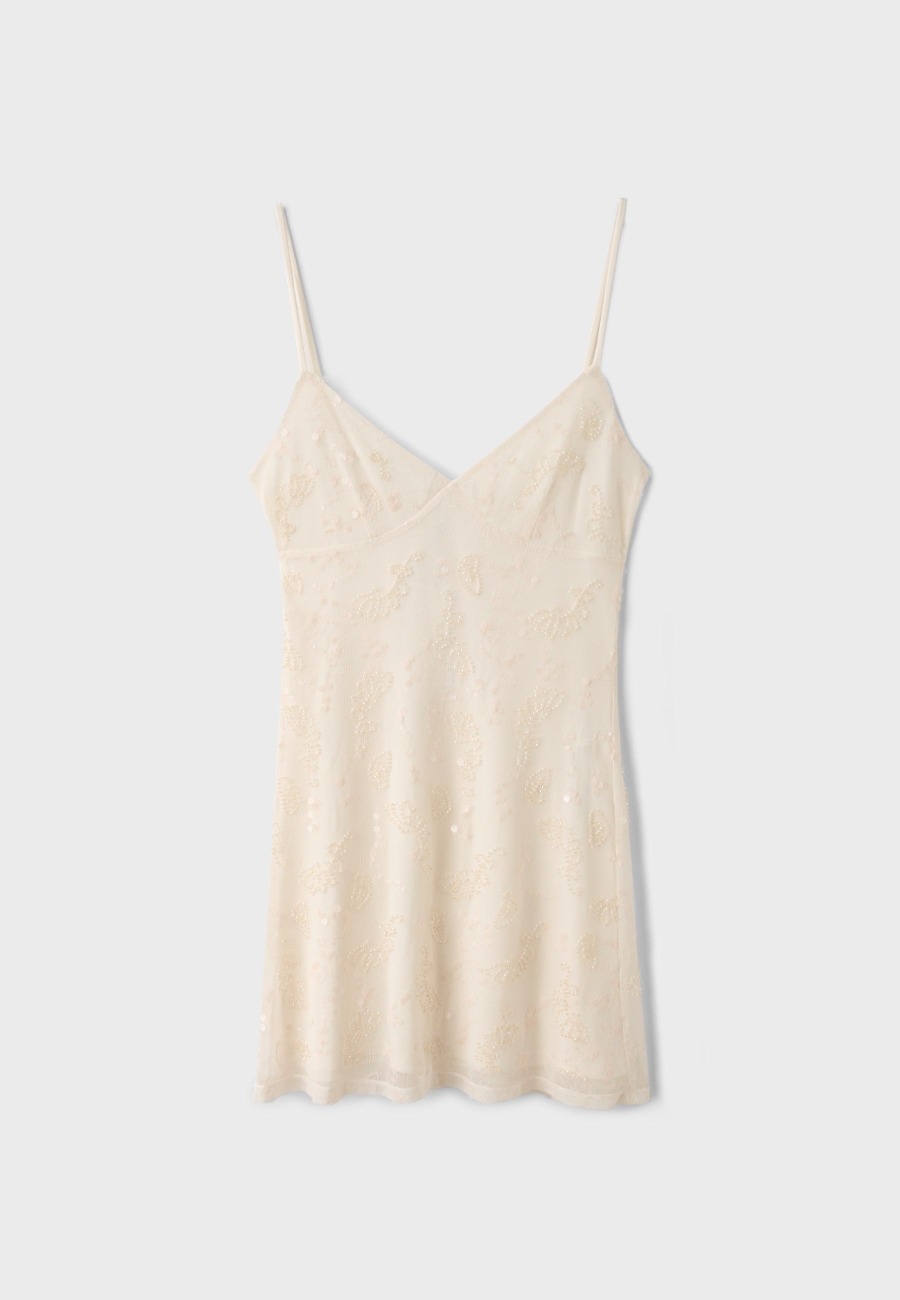 Rhinestone short dress — Vanilla