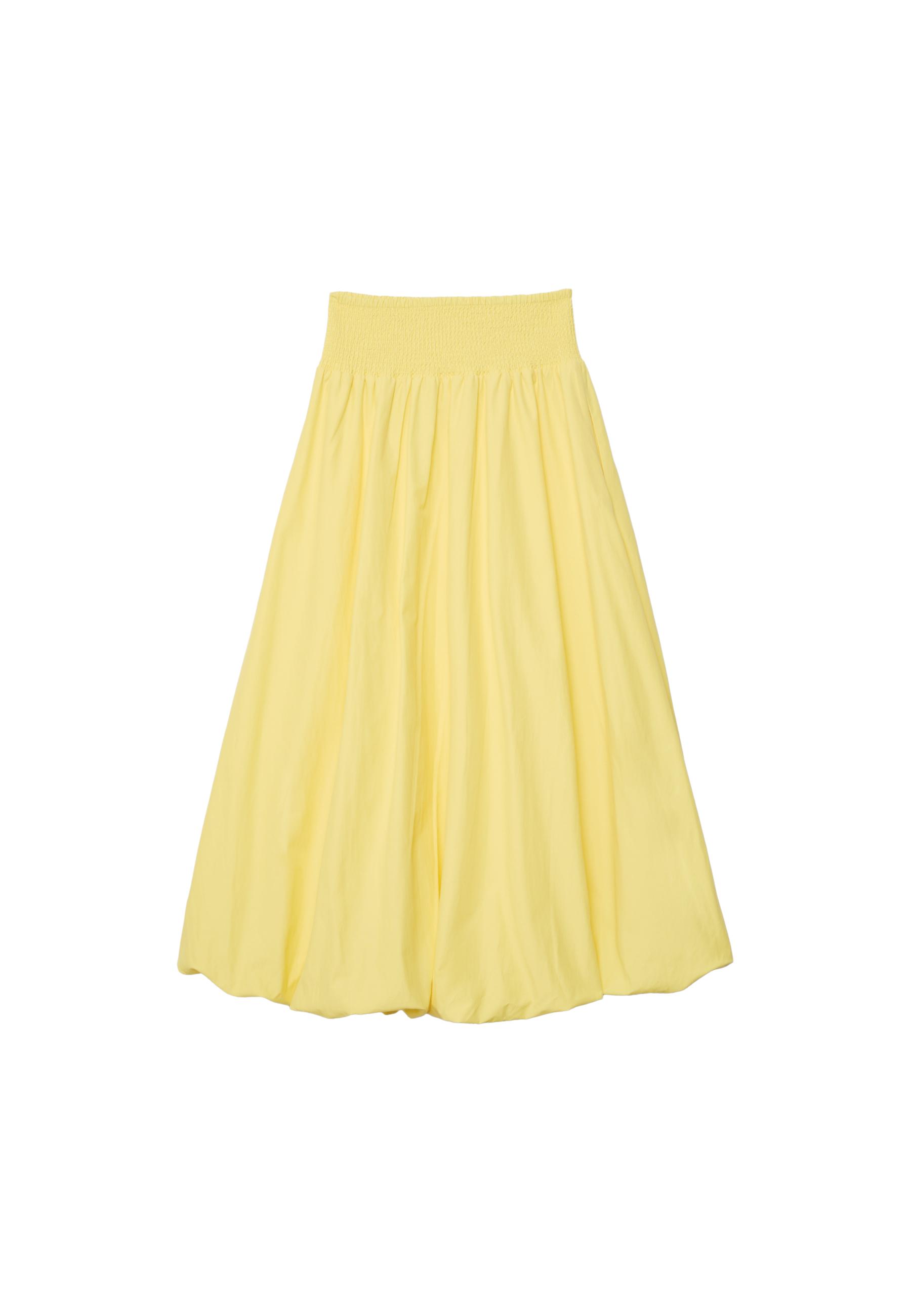 Poplin balloon long skirt — Gold