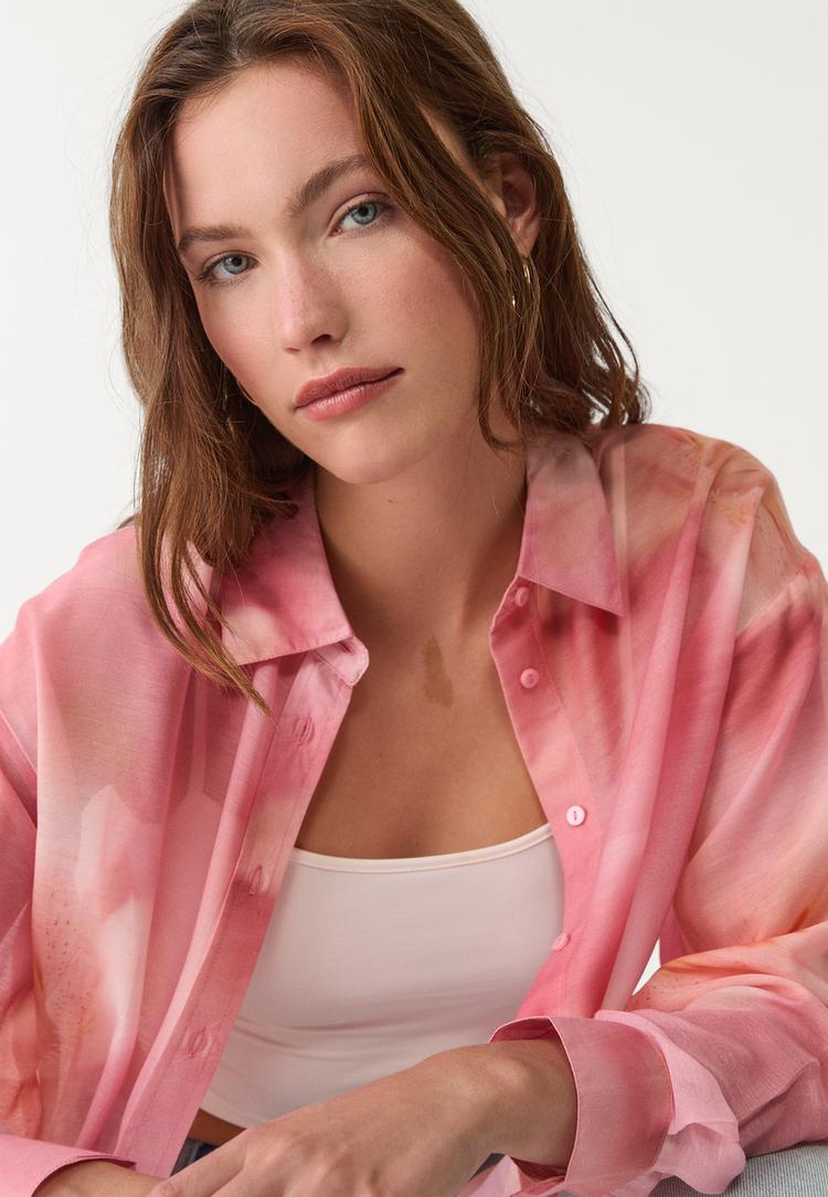 camisa daily fluida estampada
