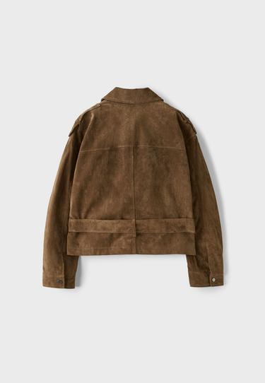 100% leather biker jacket — Brown 9