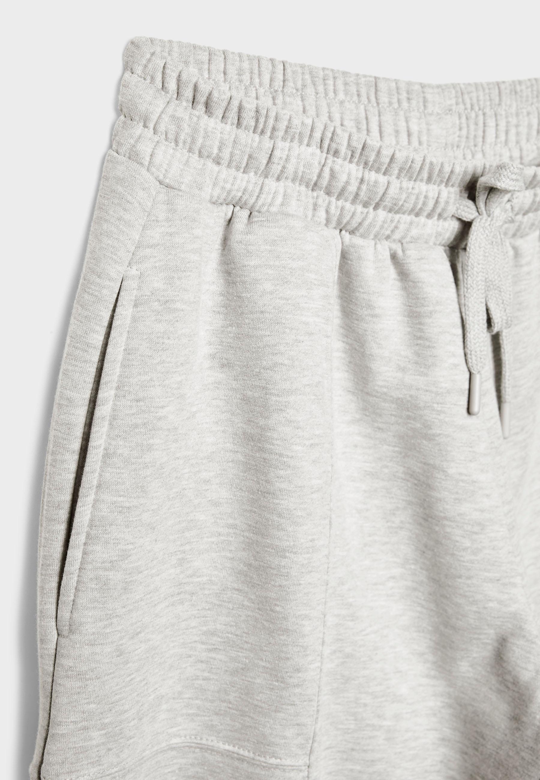 Plush balloon jogger trousers — Grey melange