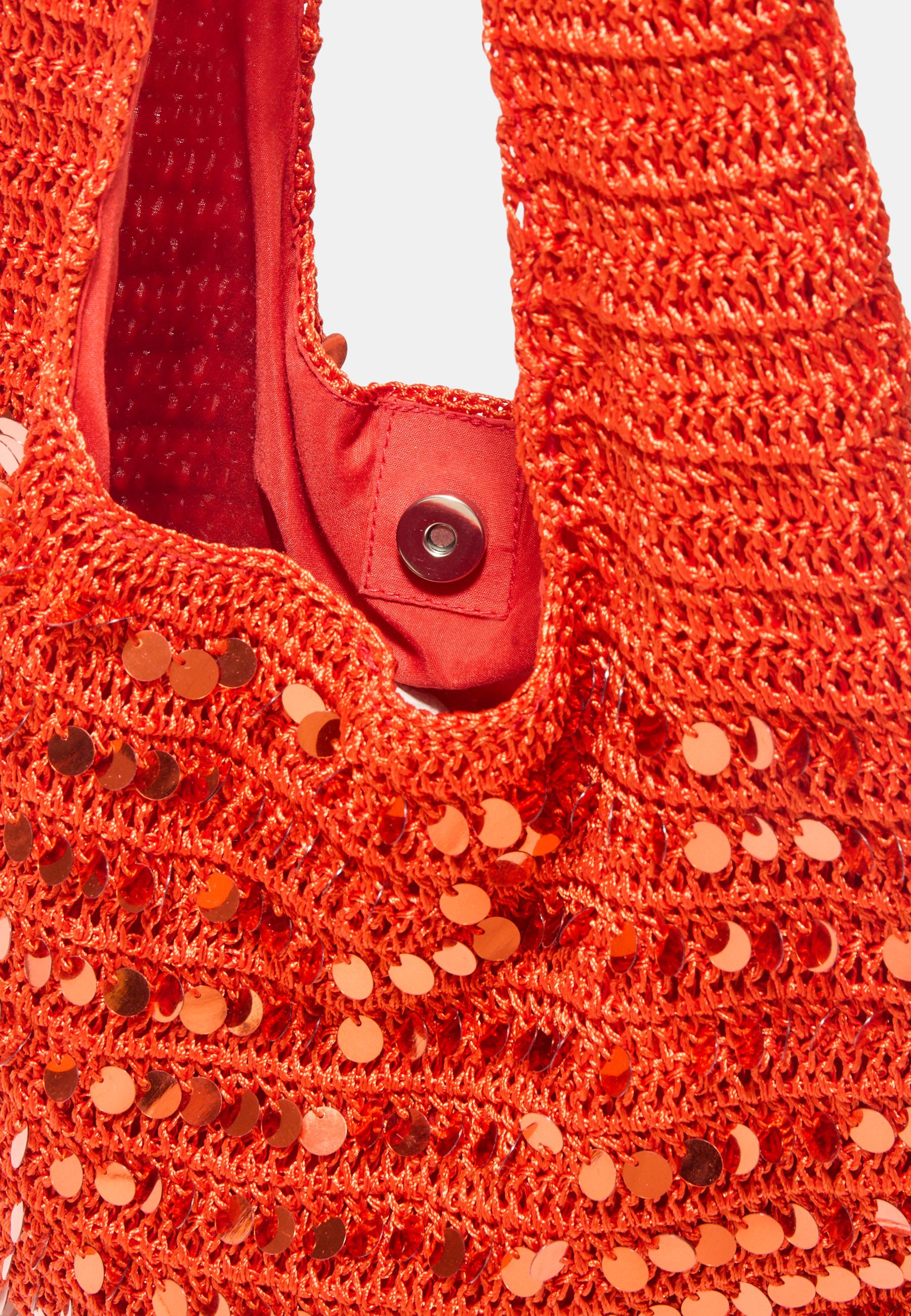Sequin shoulder bag — Orange