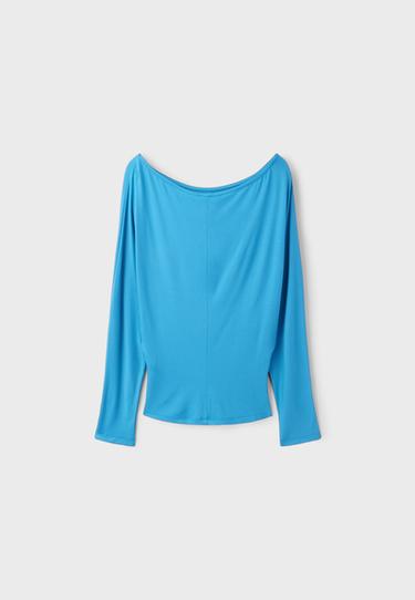 Asymmetric sash-effect top — Teal 8
