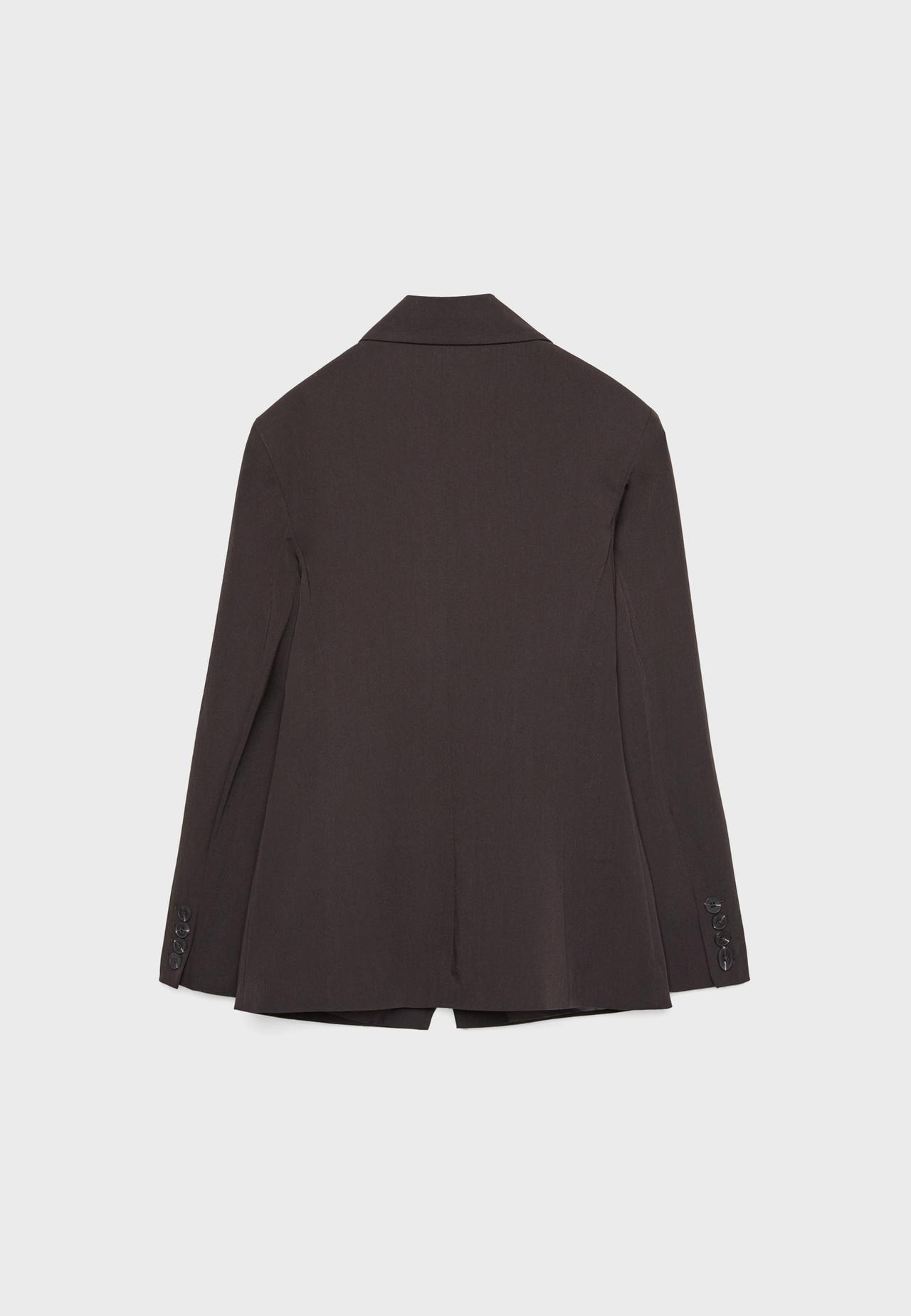 Fitted button blazer — Brown