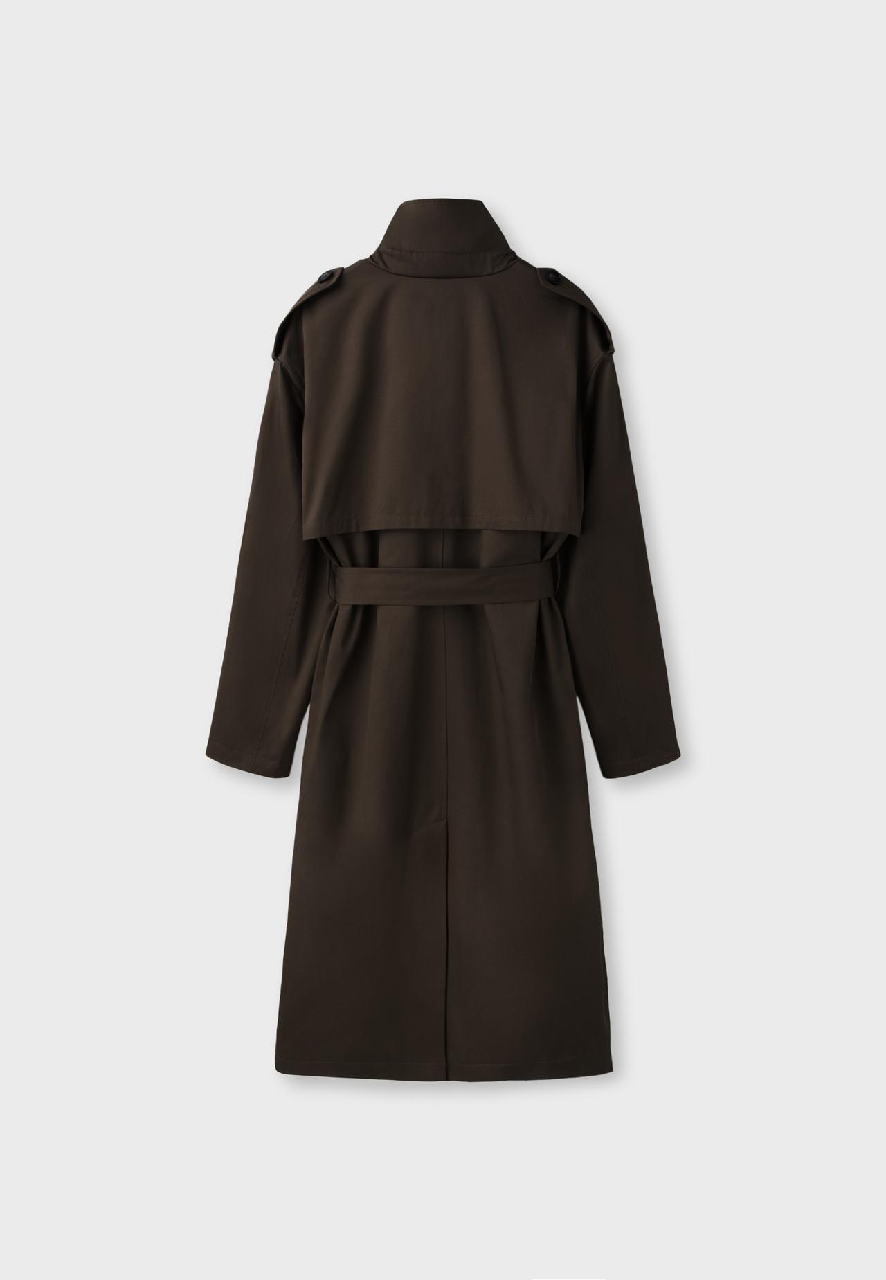 Long basic trench coat — Brown