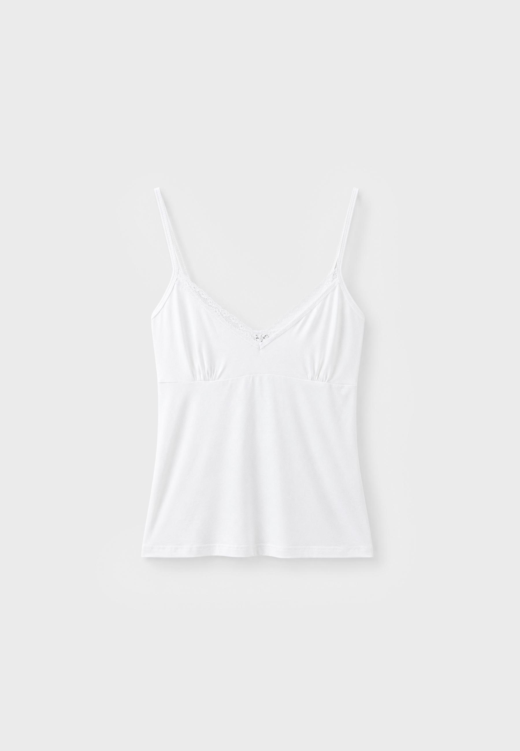 Strappy lace top — Ecru