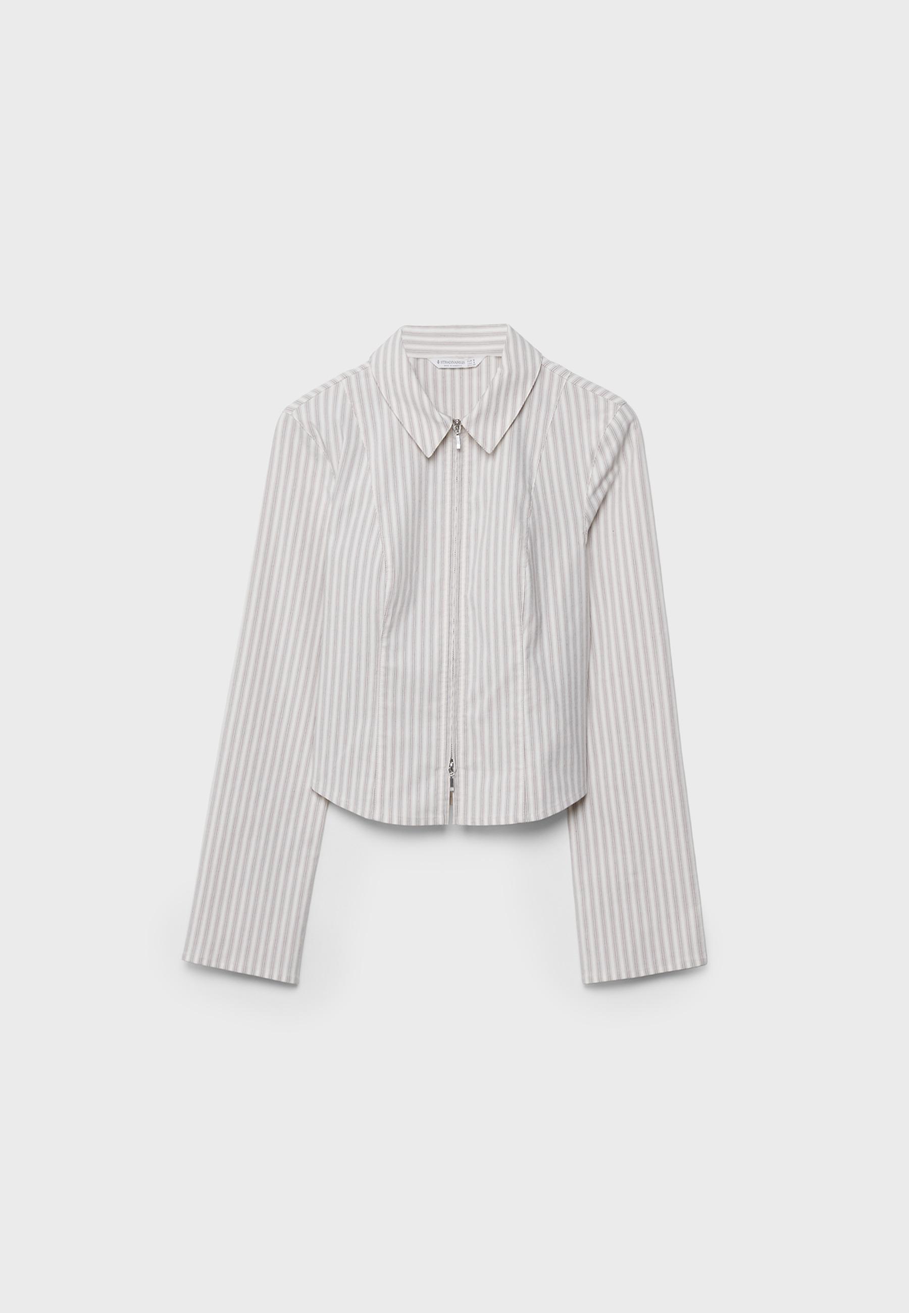 FITTED BENGALINE SHIRT WITH DOUBLE ZIP
