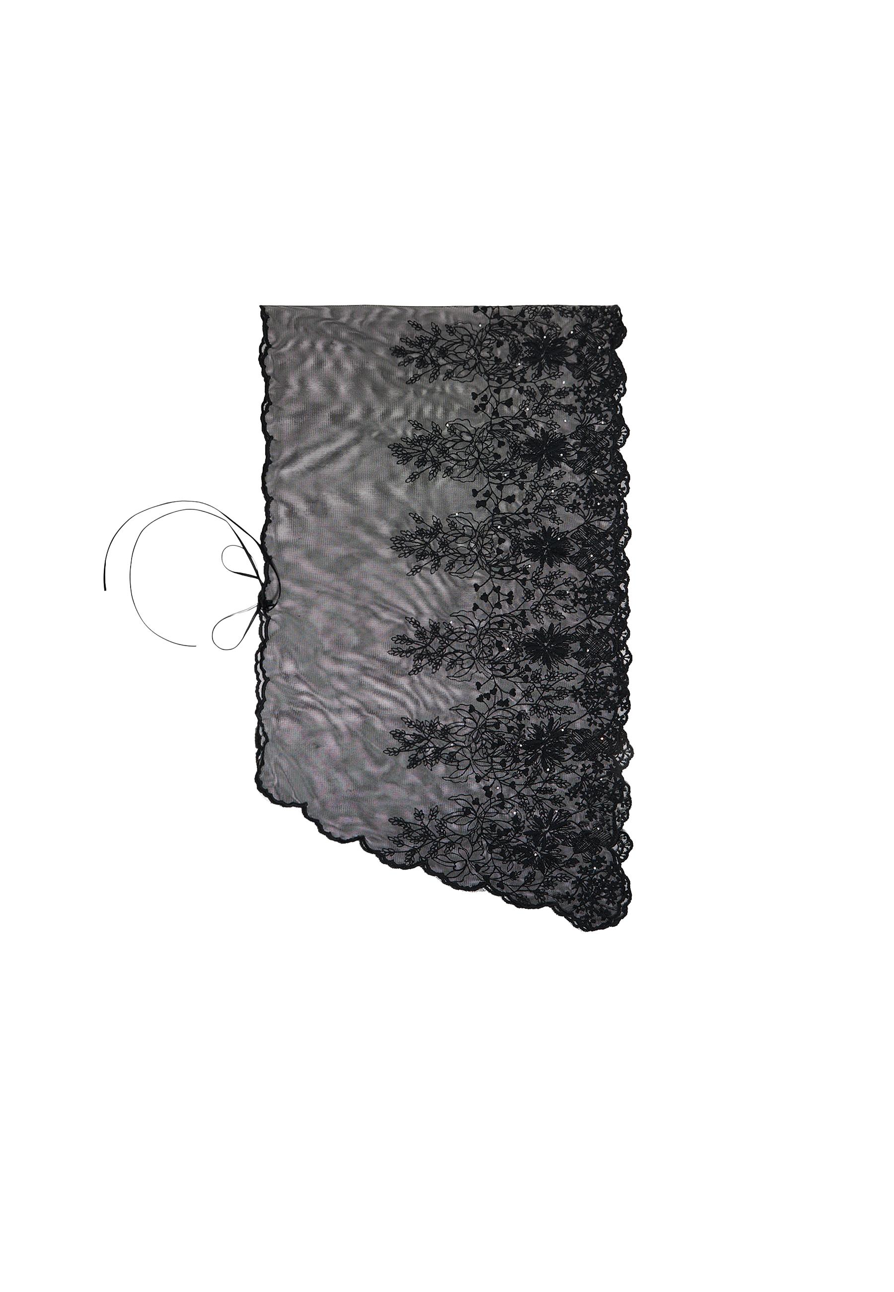 Straight lace sarong — Black