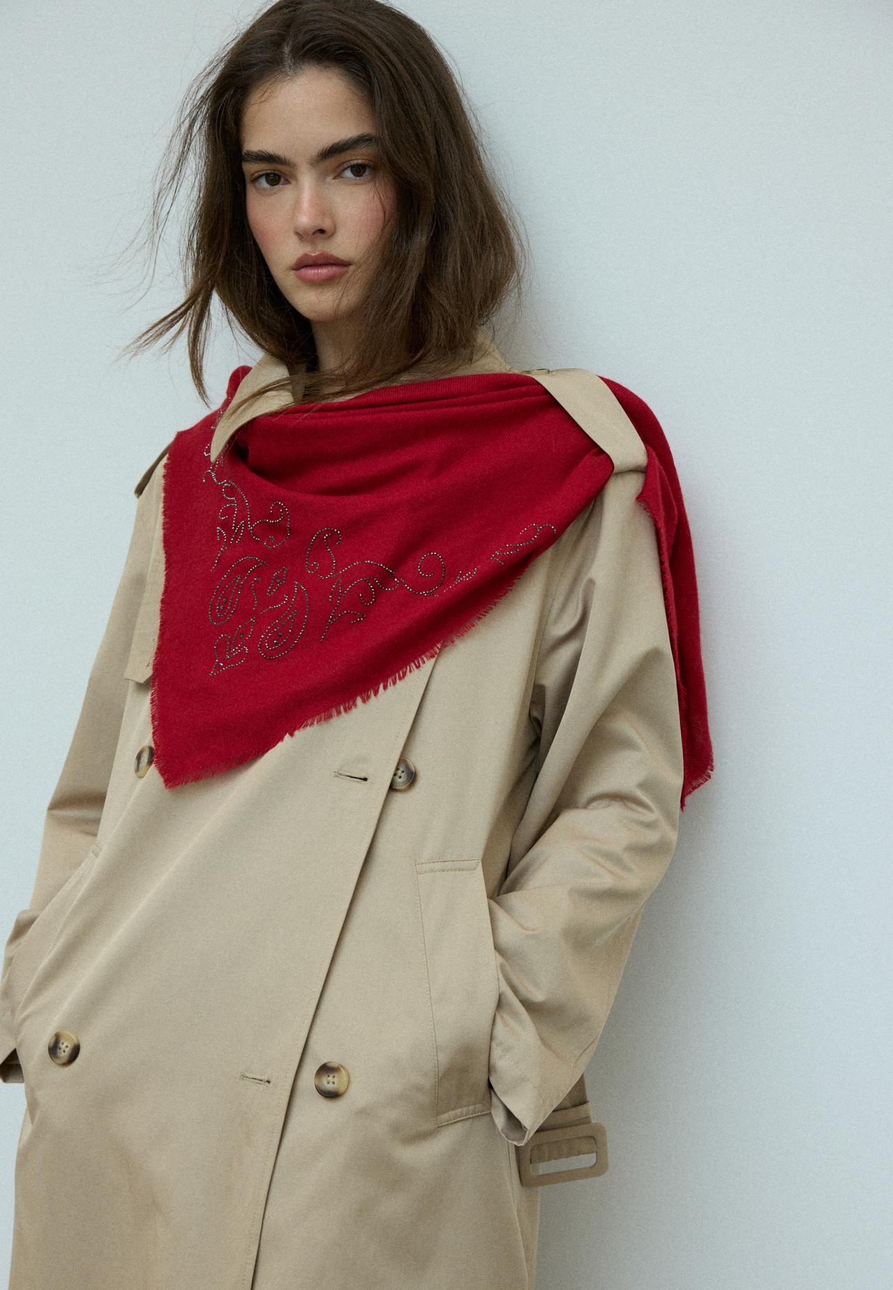 Rhinestones scarf — Red