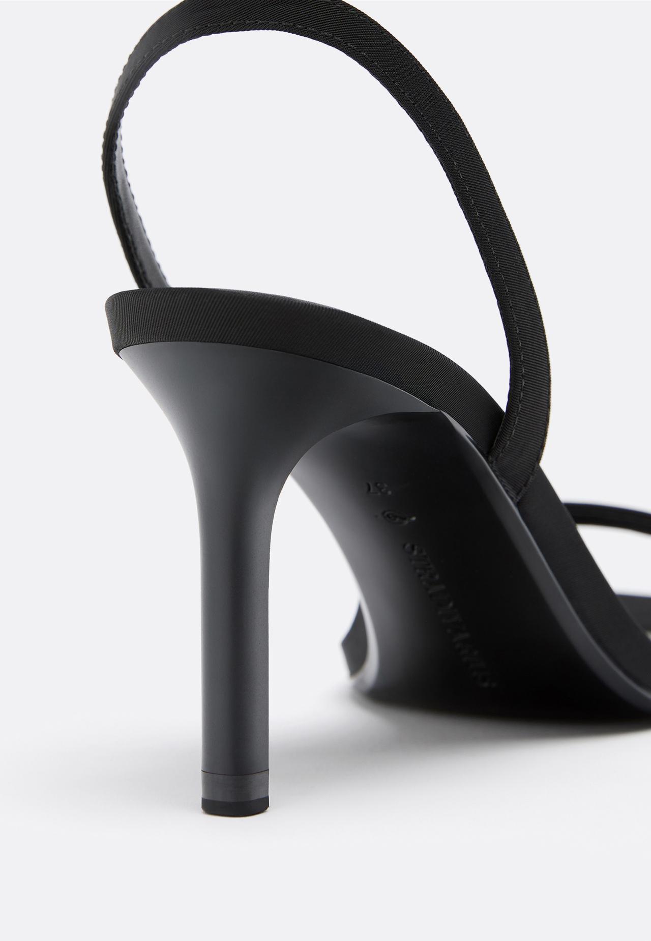 WIDE-LEG. Stiletto heel sandals — BLACK