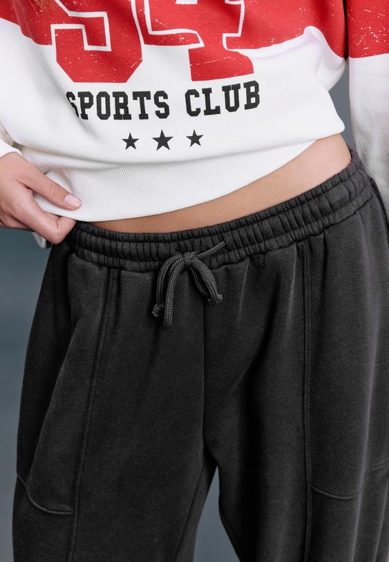 stoper detaylı sardonlu barrel jogger pantolon